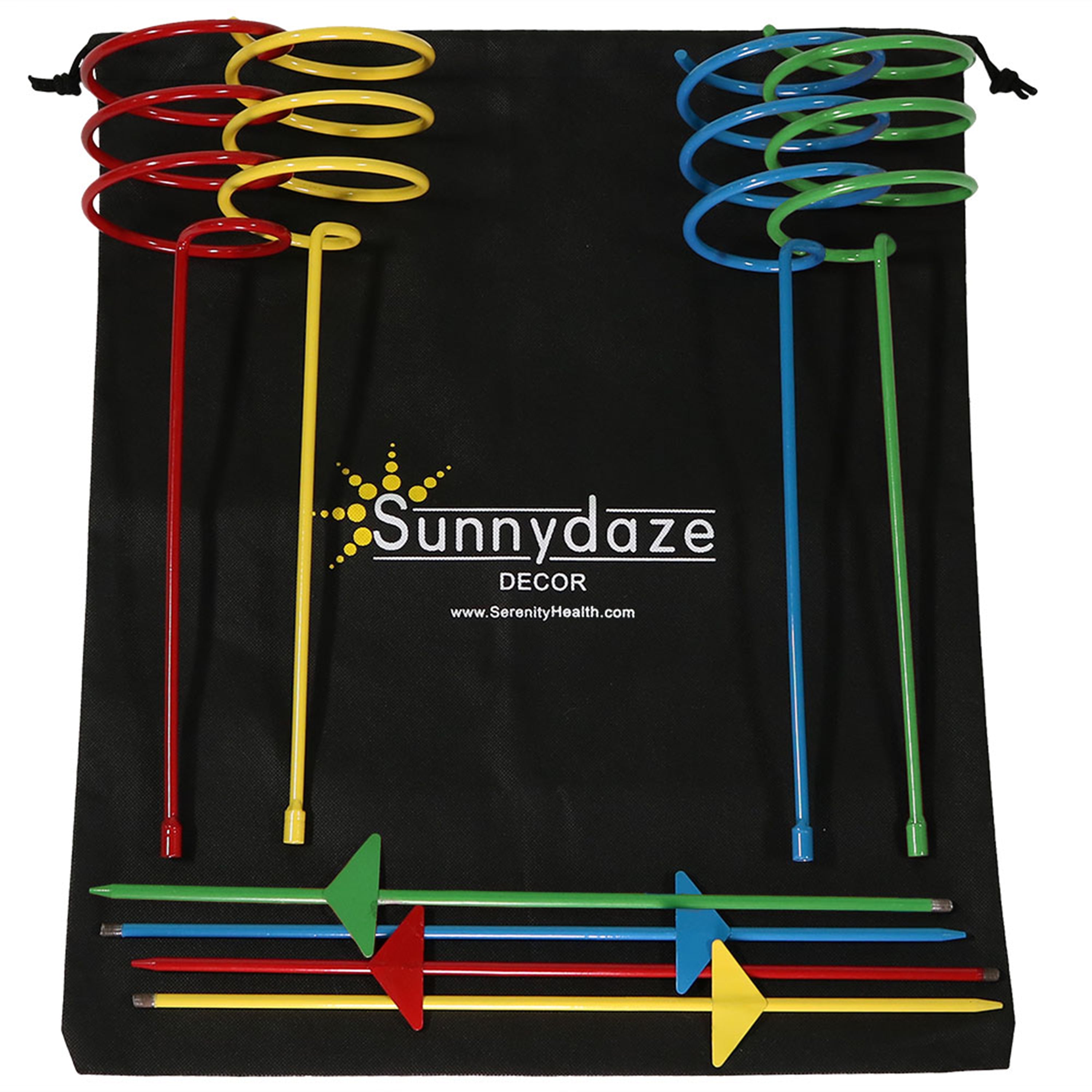 Sunnydaze Heavy Duty Metal Drink Holder Stakes - 4-Pack, Multicolor - Perfect for Outdoor Parties, BBQs, Picnics & Beach Use