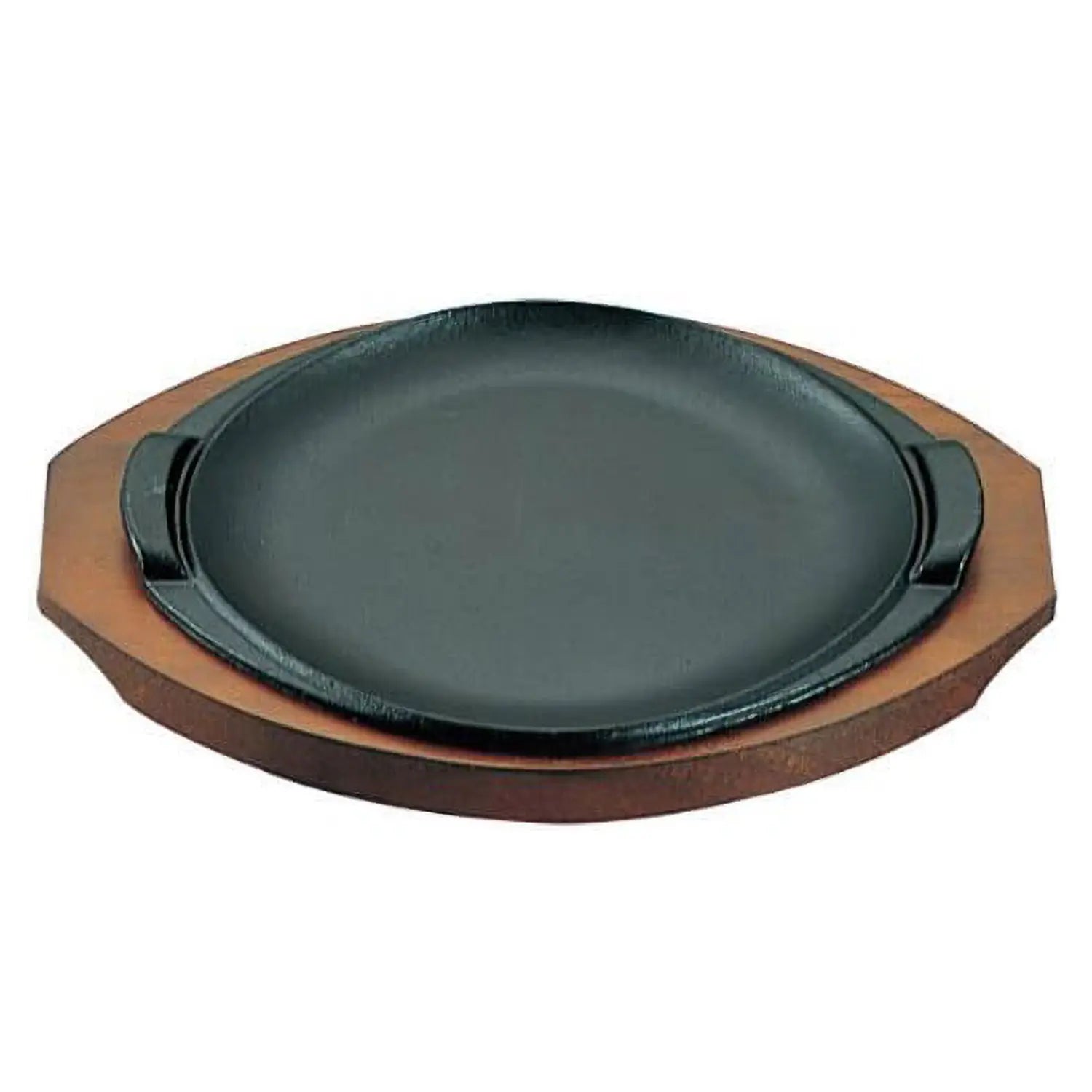 Premium Asahi Cast Iron Round Sizzler Platter - 12 Inch Japanese Grill Plate for Steak, Fajitas & Sizzling Dishes - Perfect for Restaurants, BBQs & Home Cooking