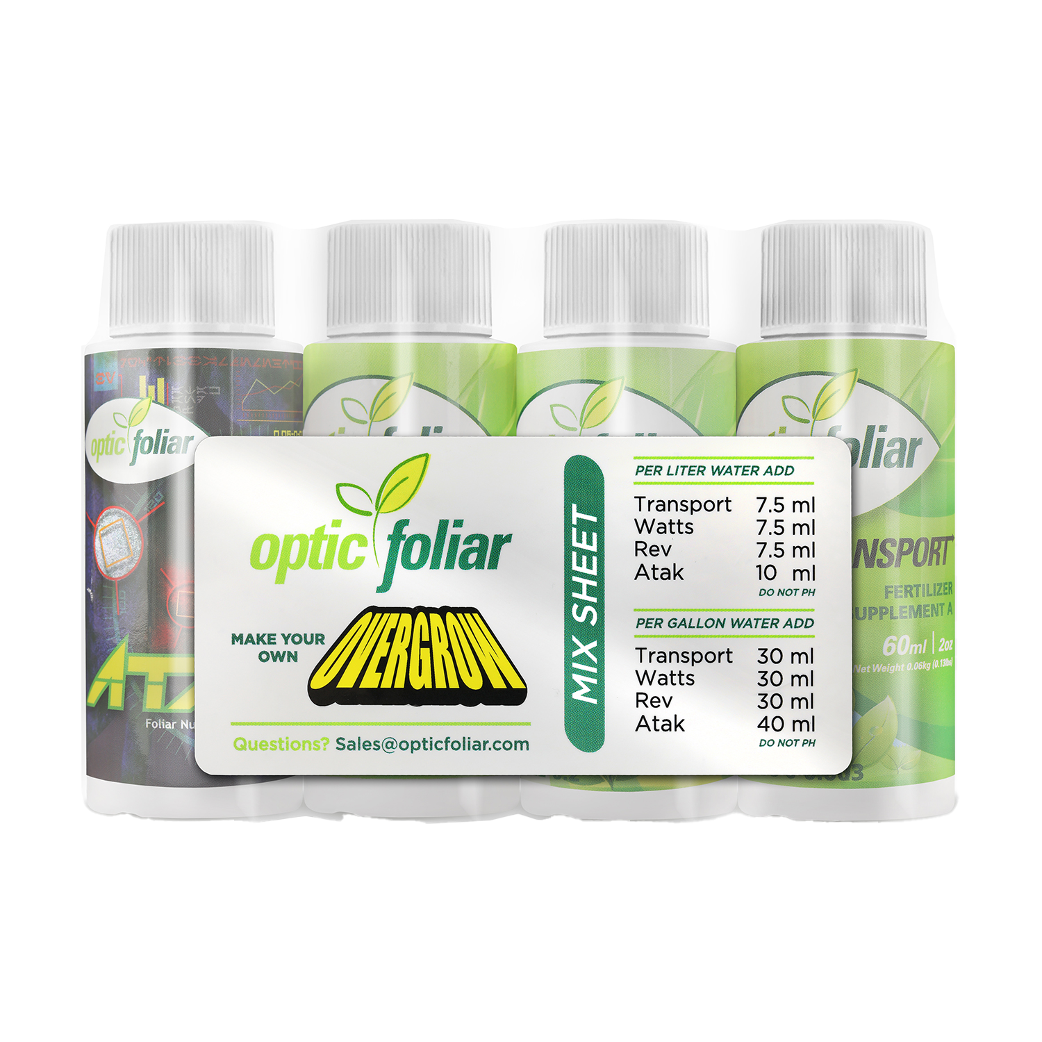 Optic Foliar Overgrow Concentrate Starter Pack - Premium Plant Nutrient Boost for Hydroponics & Indoor Gardening | Ideal for Vegetative Growth Stage