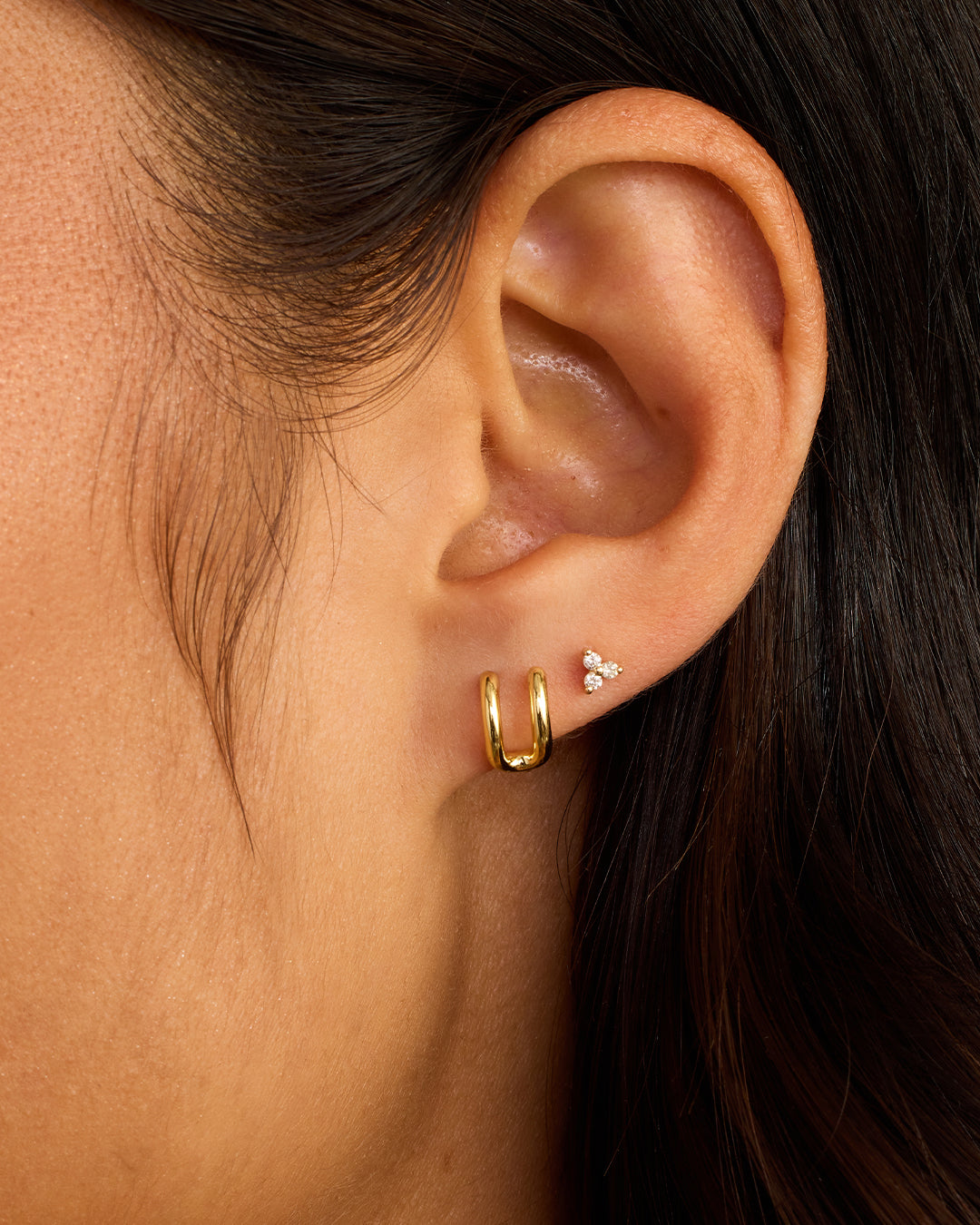 Alphabet Single Huggie Earrings - Gold Plated Initial Letter Studs for Women - Perfect for Everyday Wear, Gifts & Special Occasions