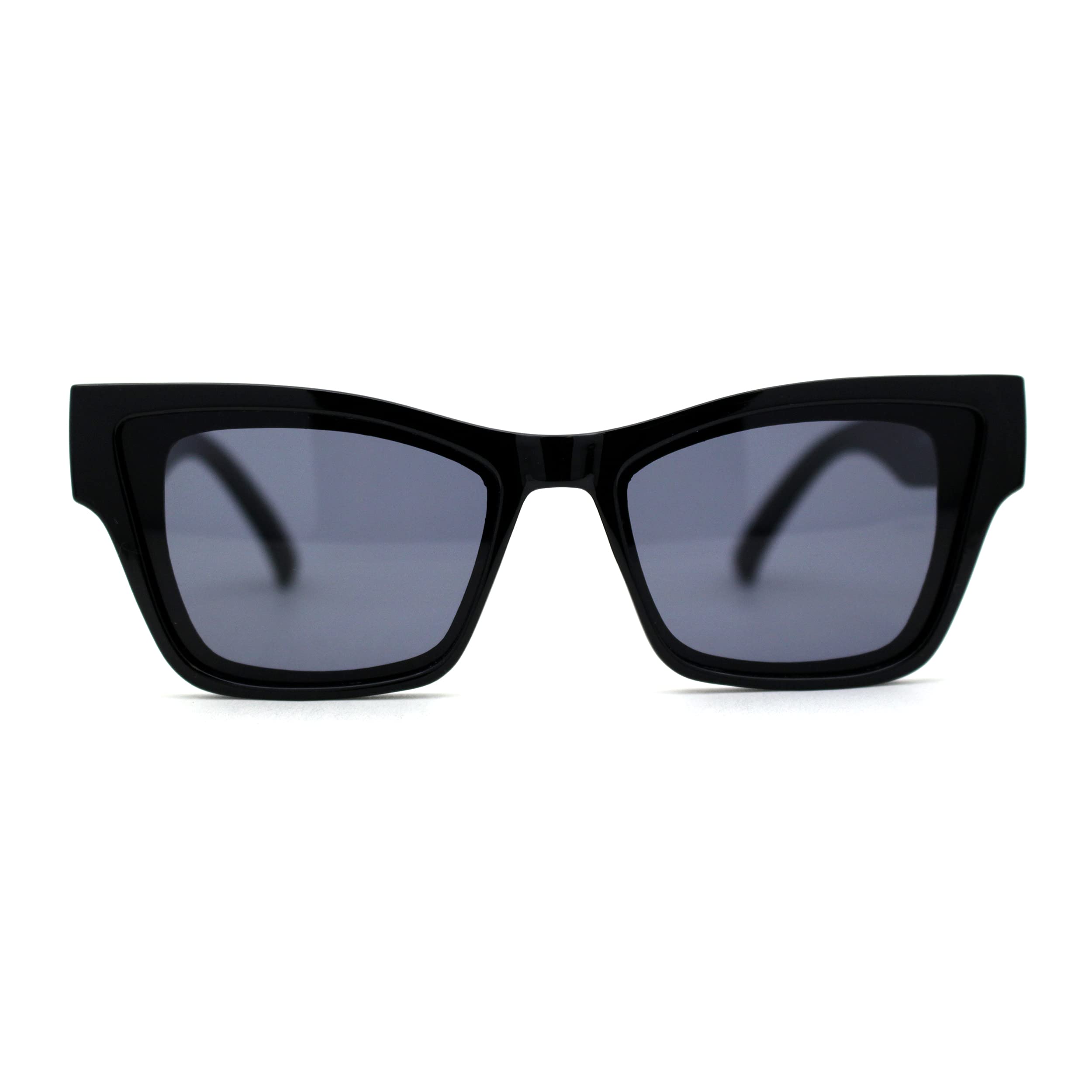 Stylish Women's Thick Horn Rim Cat Eye Sunglasses - Retro Vintage Fashion Sunglasses with Inset Lenses for Driving, Beach & Outdoor Activities