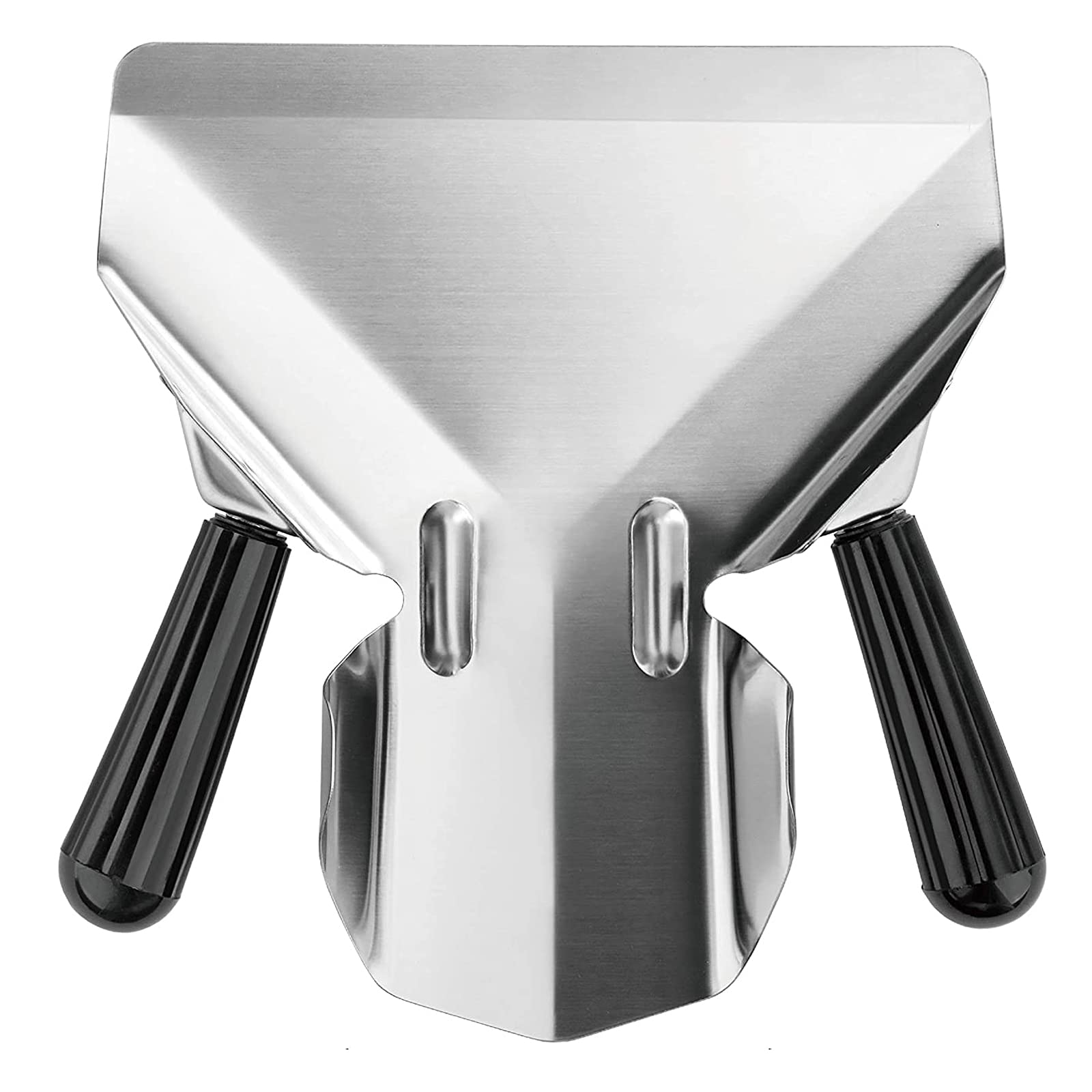 Premium Stainless Steel Dual Handle French Fry Scoop – Perfect for Popcorn, Chips, Ice Candy & Desserts – Removable Right Handle for Easy Use – Ideal for Restaurants, Movie Theaters & Home Snacking