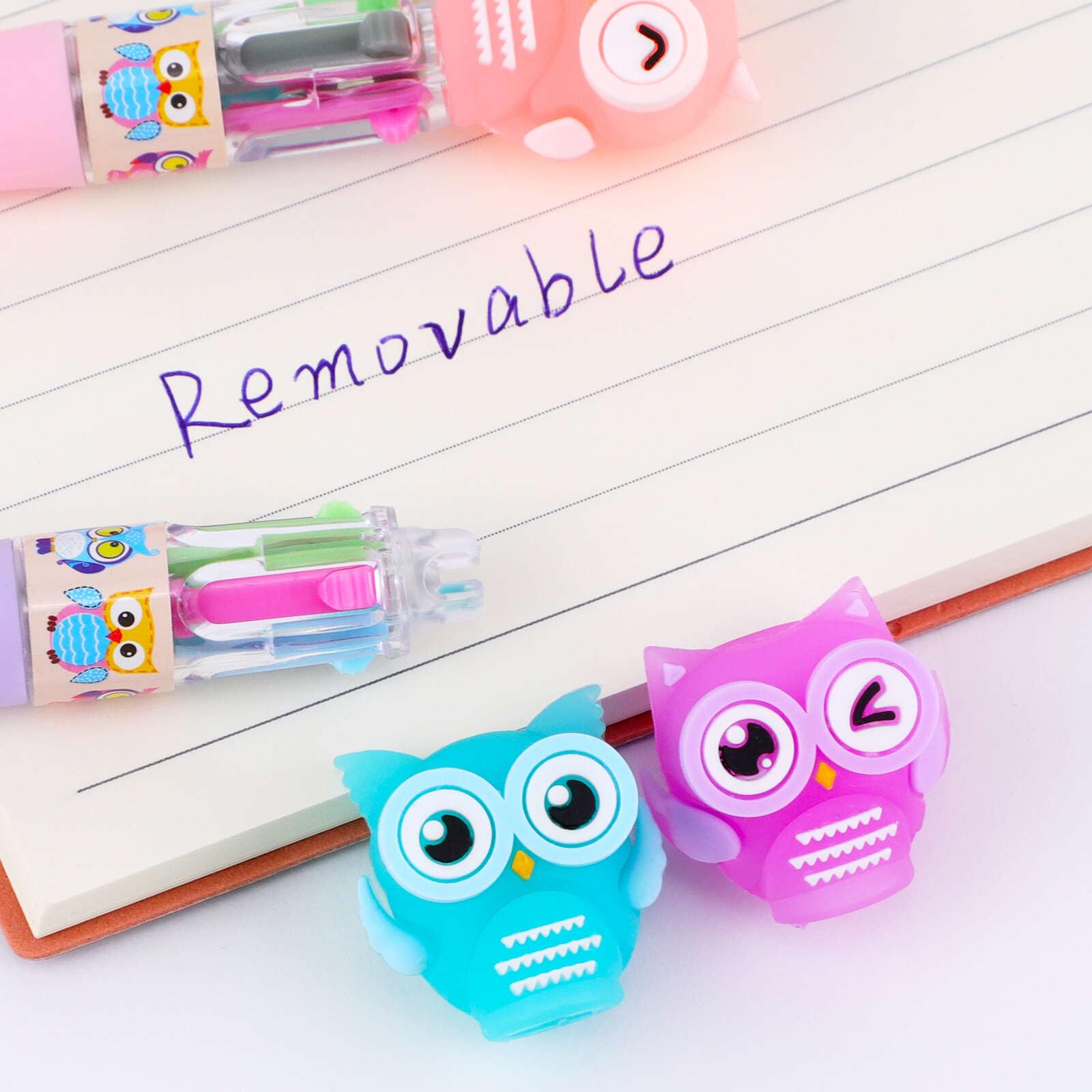24-Pack Retractable Gel Pens - Cute Mini Cartoon Pens for Kids, Women & Adults - Multicolor Ballpoint Pens for Office, School & Home Use - Fun Birthday Gift Idea (Owl Design) - Perfect for Note Taking, Journaling & Gift Giving