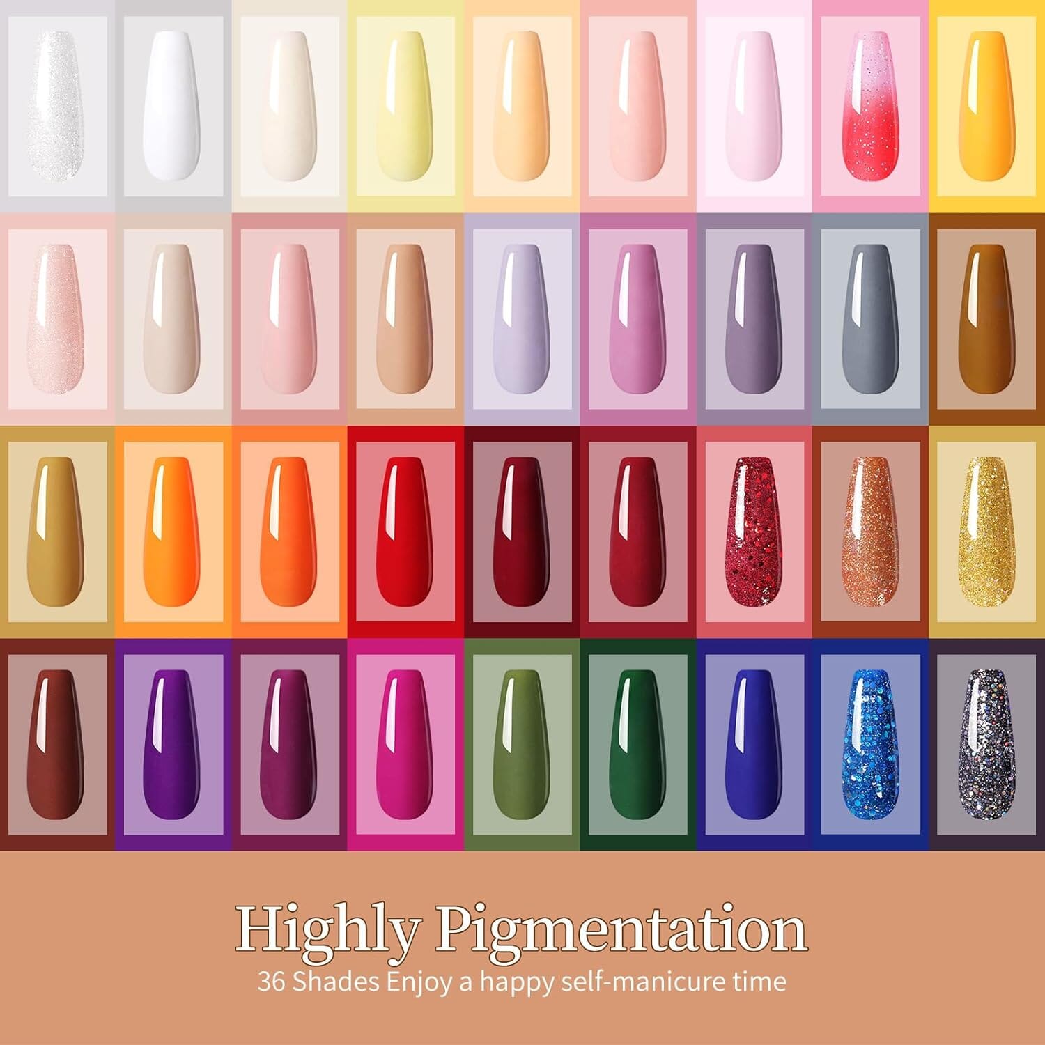 36 Colors Autumn Winter Dipping Nail Powder Set for DIY Manicure - Long Lasting & Shimmering Nail Art Kit for Home Salon & Party Looks