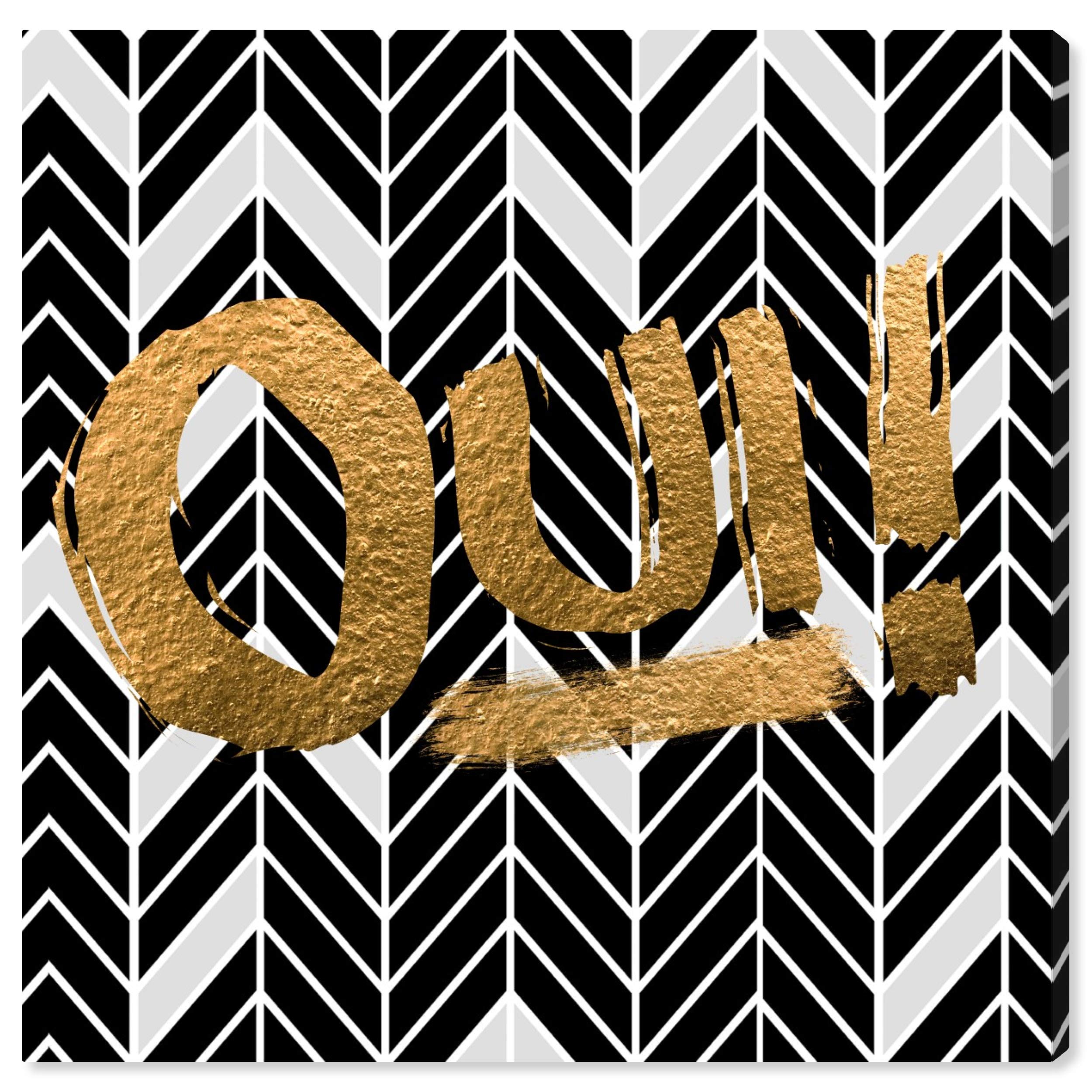 Oui Typography Wall Art Canvas Print - 30x30 Inch Gold & Black Quote Home Decor by Oliver Gal Artist Co. | Perfect for Living Room, Bedroom & Office Décor