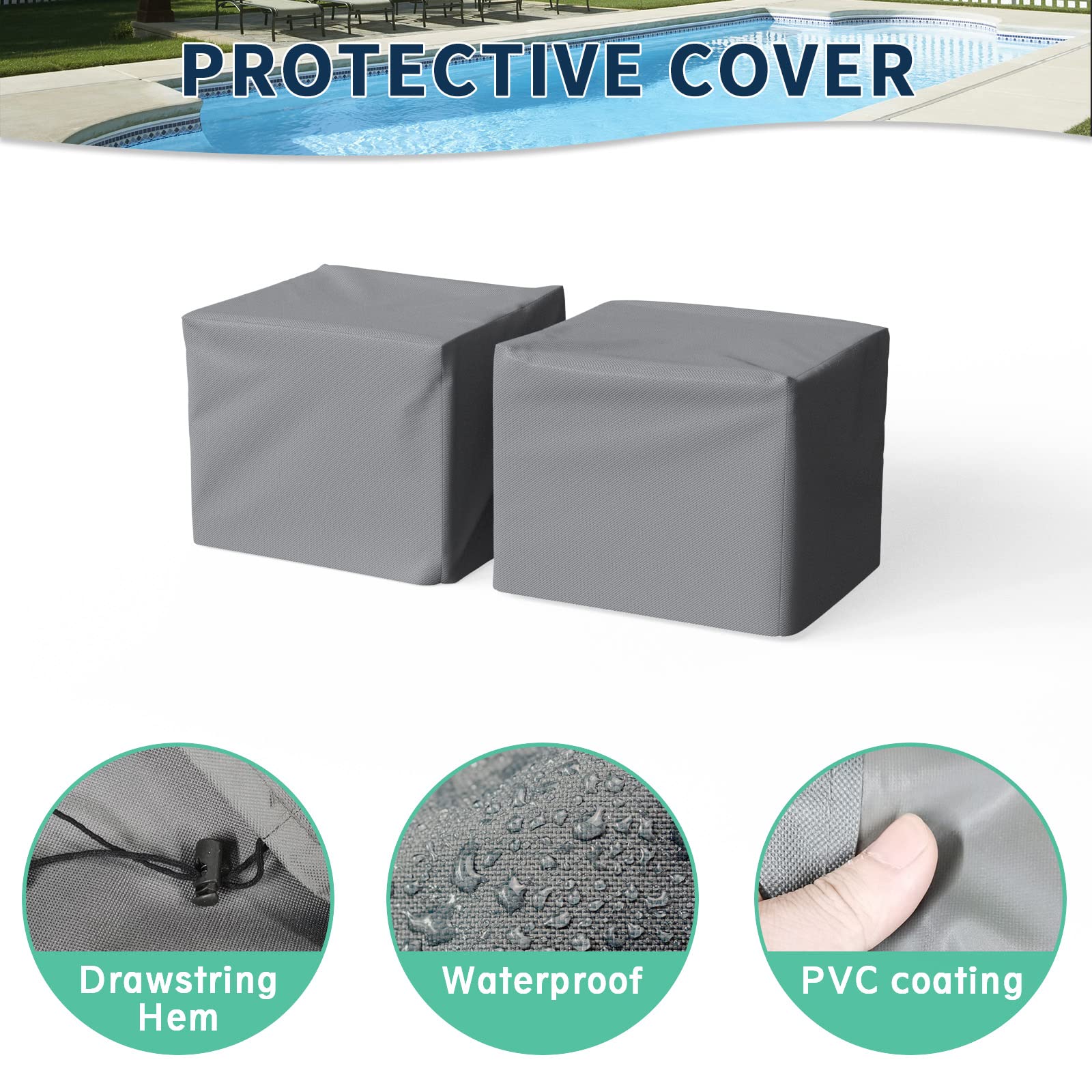 **Amopatio Oversized Aluminum Patio Armchair Set of 2 – All-Weather Outdoor Modern Metal Sofa Chairs with 5-Inch Cushions & Waterproof Covers, Dark Grey – Perfect for Garden, Poolside, and Patio Relaxation**