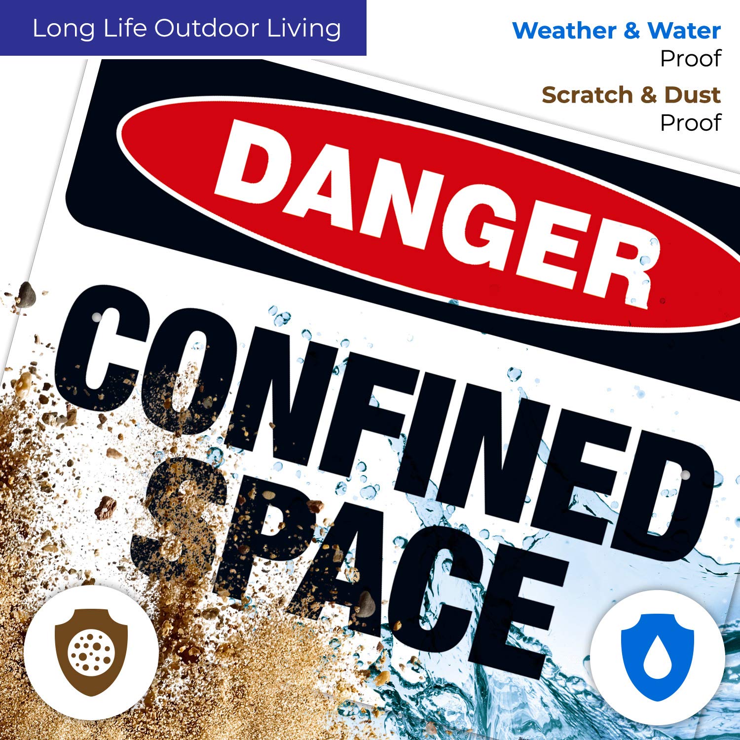 Danger Confined Space Sign - OSHA Compliant 24x30 Inches Rust-Free Aluminum Safety Sign | Fade-Resistant for Indoor & Outdoor Use | Made in USA | Ideal for Construction Sites, Warehouses & Industrial Areas