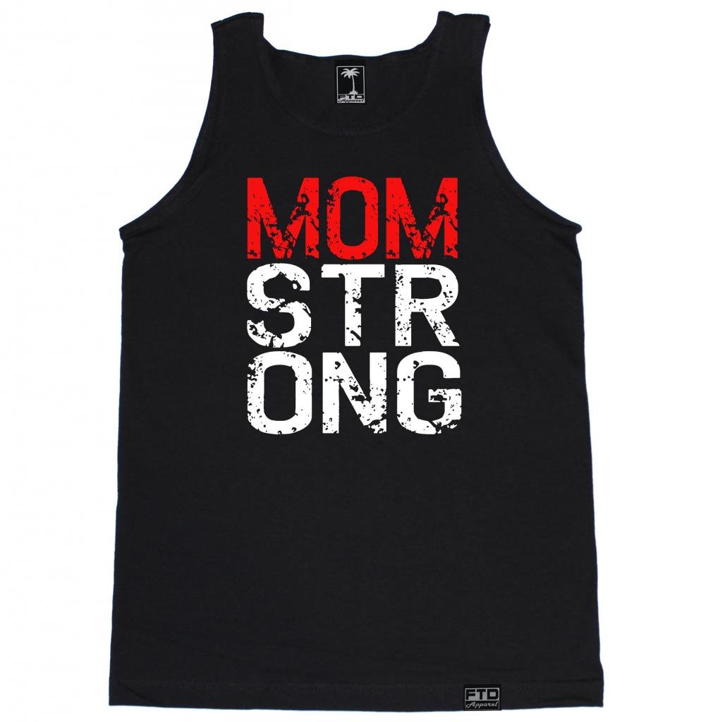 FTD Apparel Men's Mom Strong Sleeveless Shirt - Comfortable Athletic Tank Top for Gym, Workout & Casual Wear - Show Support for Strong Moms