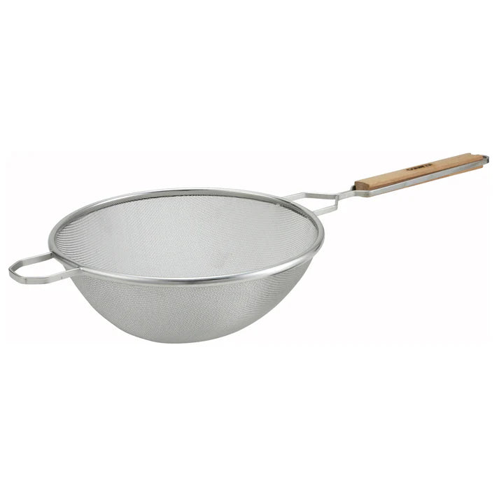 Winco 10.5-Inch Single Mesh Bar Strainer - Premium Stainless Steel Kitchen Tool for Straining Pasta, Vegetables & Fruits - Ideal for Restaurants, Home Cooking & Food Prep