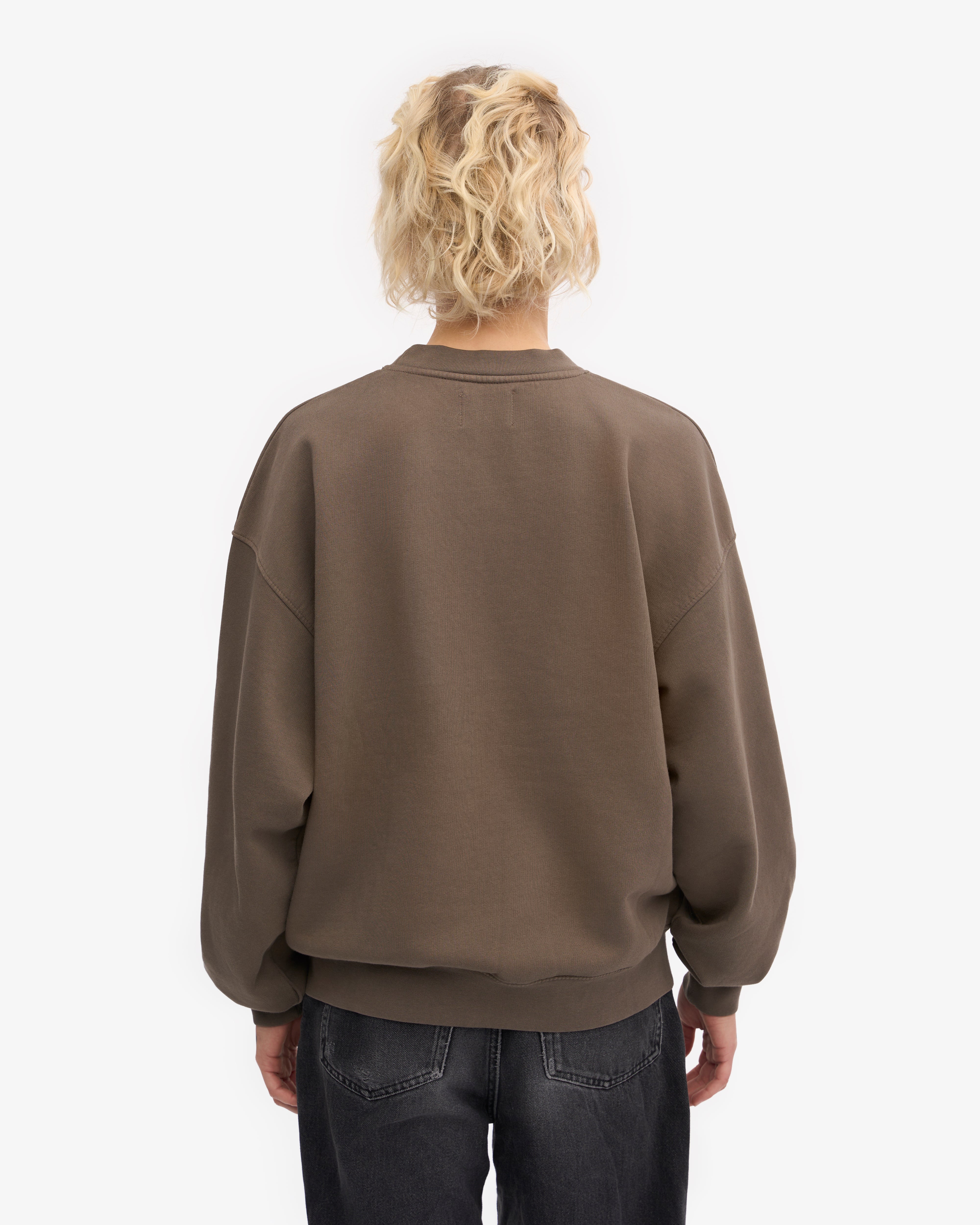 Organic Oversized Crewneck Sweatshirt for Women - Cedar Brown | Soft & Comfortable Pullover for Casual Wear, Loungewear & Fall Fashion