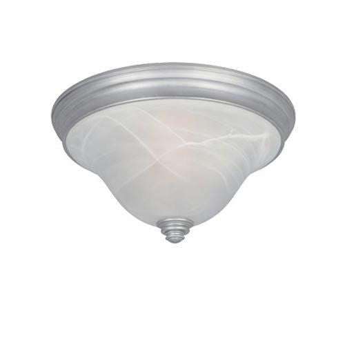Designer Fountain Lighting 81721 MTP Montague Collection Two-Light Flush Mount Ceiling Fixture in Matte Pewter Finish - Perfect for Bedroom, Living Room & Dining Room Lighting