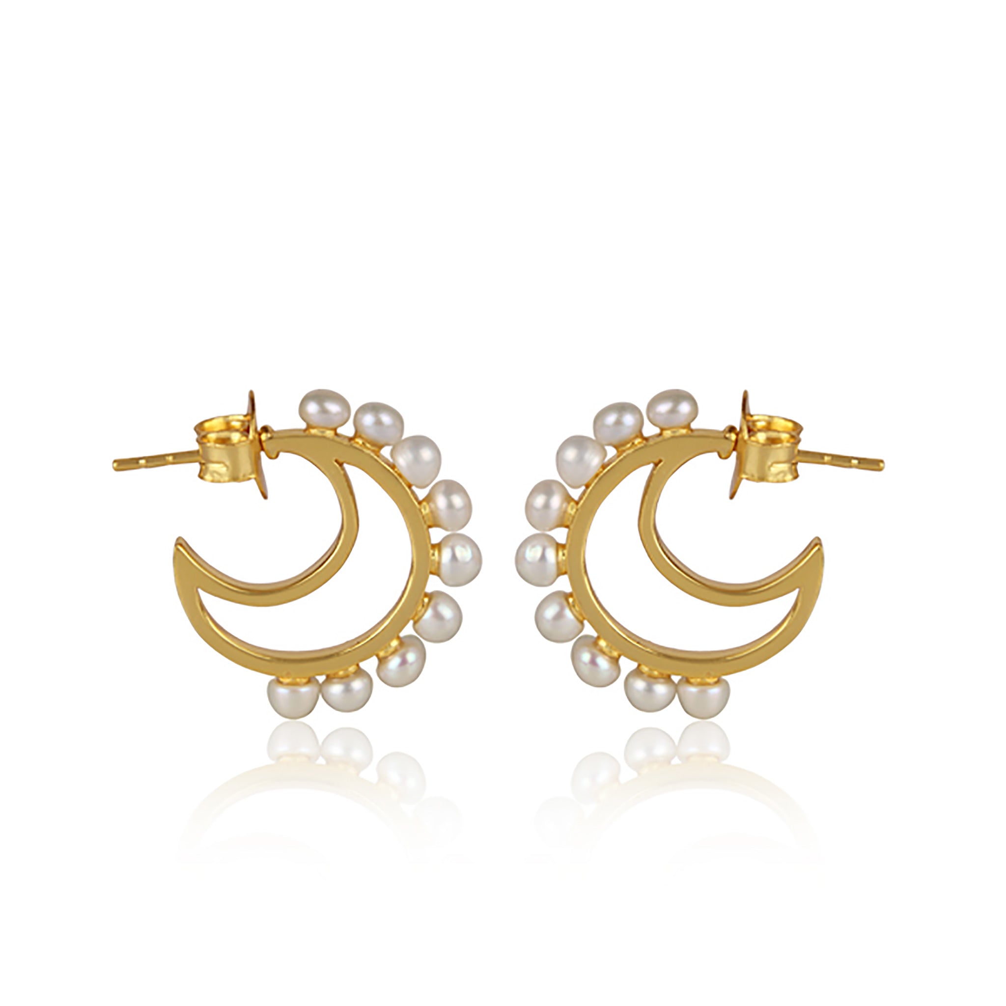 Luna Pearl Hoop Earrings for Women - Elegant Dangle Drop Earrings for Party, Wedding & Everyday Wear