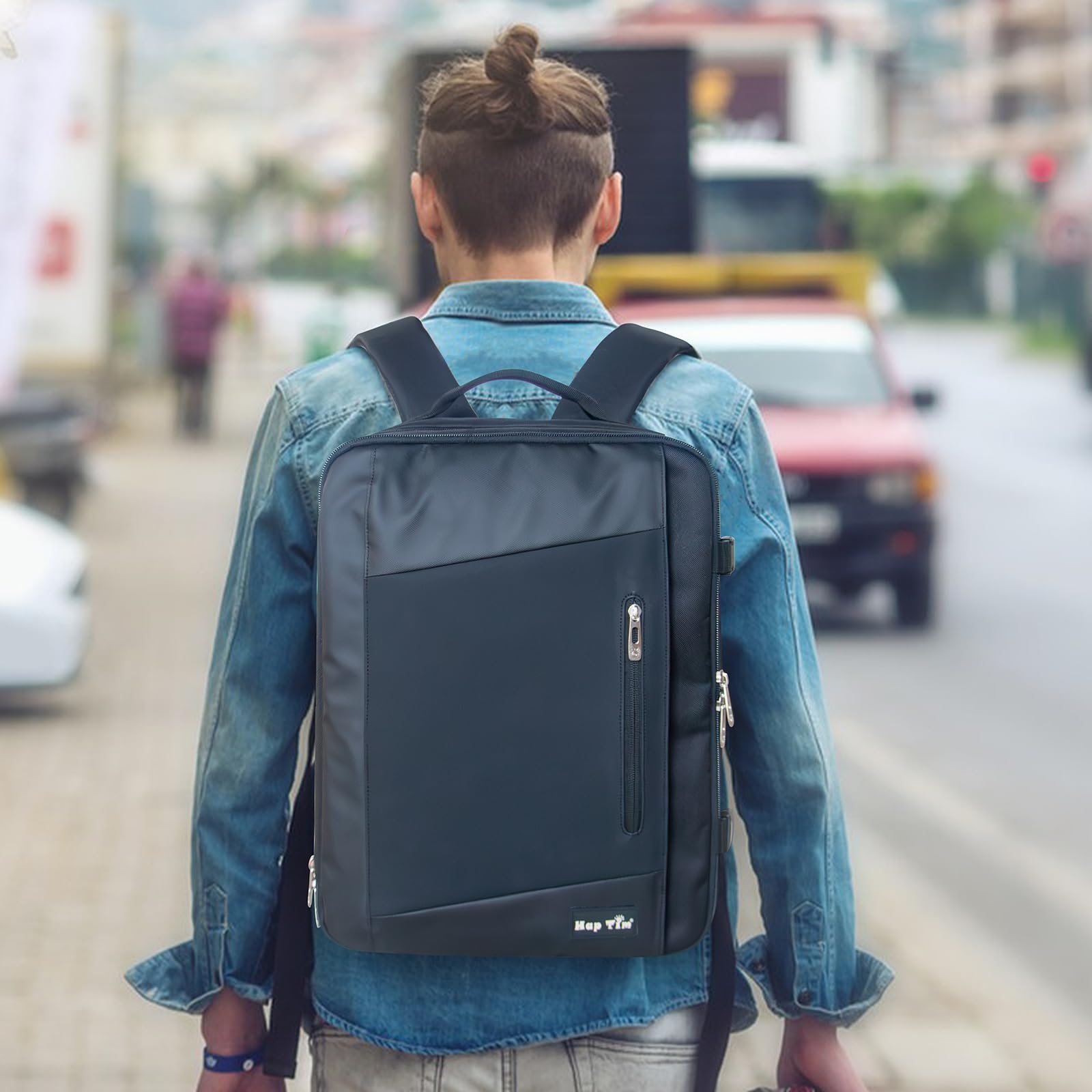Hap Tim Travel Backpack for PS5 Console - Padded Protective Carrying Case with Large Capacity for Laptop, PS5 Controller, Headset & Accessories | Perfect for Gaming Travel, Commuting & Outdoor Use | Black (P-2306)