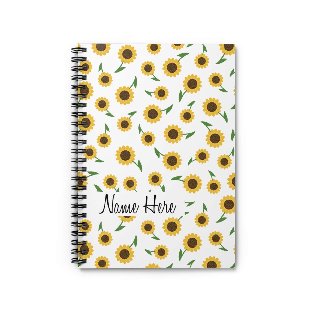 Personalized Sunflower Spiral Notebook - Custom Name Journal for Kids, Teens, Girls & Women | School Supplies, Diary, Gift Idea for Birthdays & Graduations
