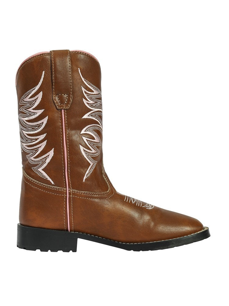 TuffRider Youth Channel Islands Square Toe Western Boots for Girls & Boys - Durable Riding Boots for Horseback, Ranch Work & Country Fashion
