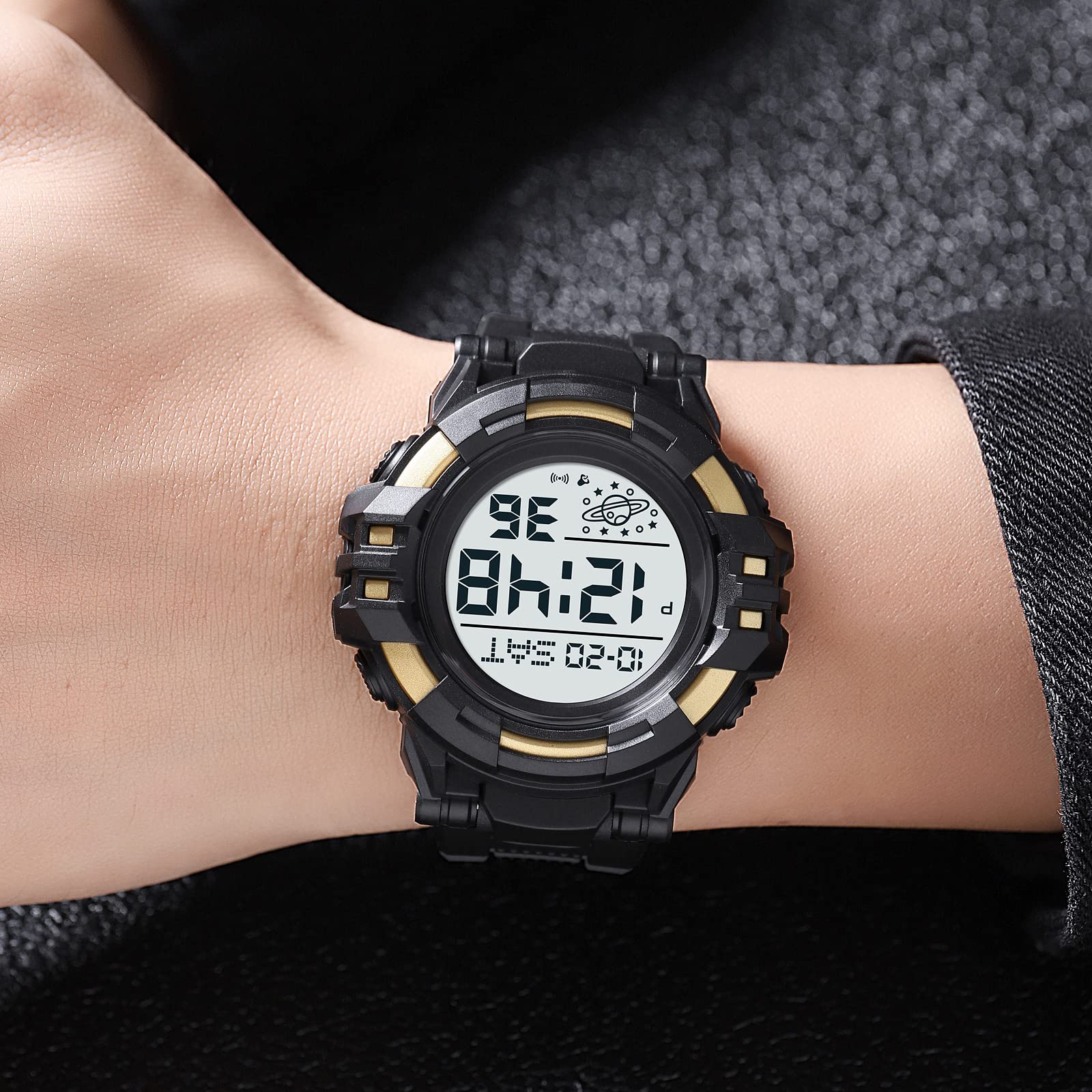 Gosasa Men's Sports Watch - Waterproof Digital LED Watch with Stopwatch, Countdown Timer, 12/24 Hour Display | Perfect for Running, Gym Workouts & Outdoor Activities