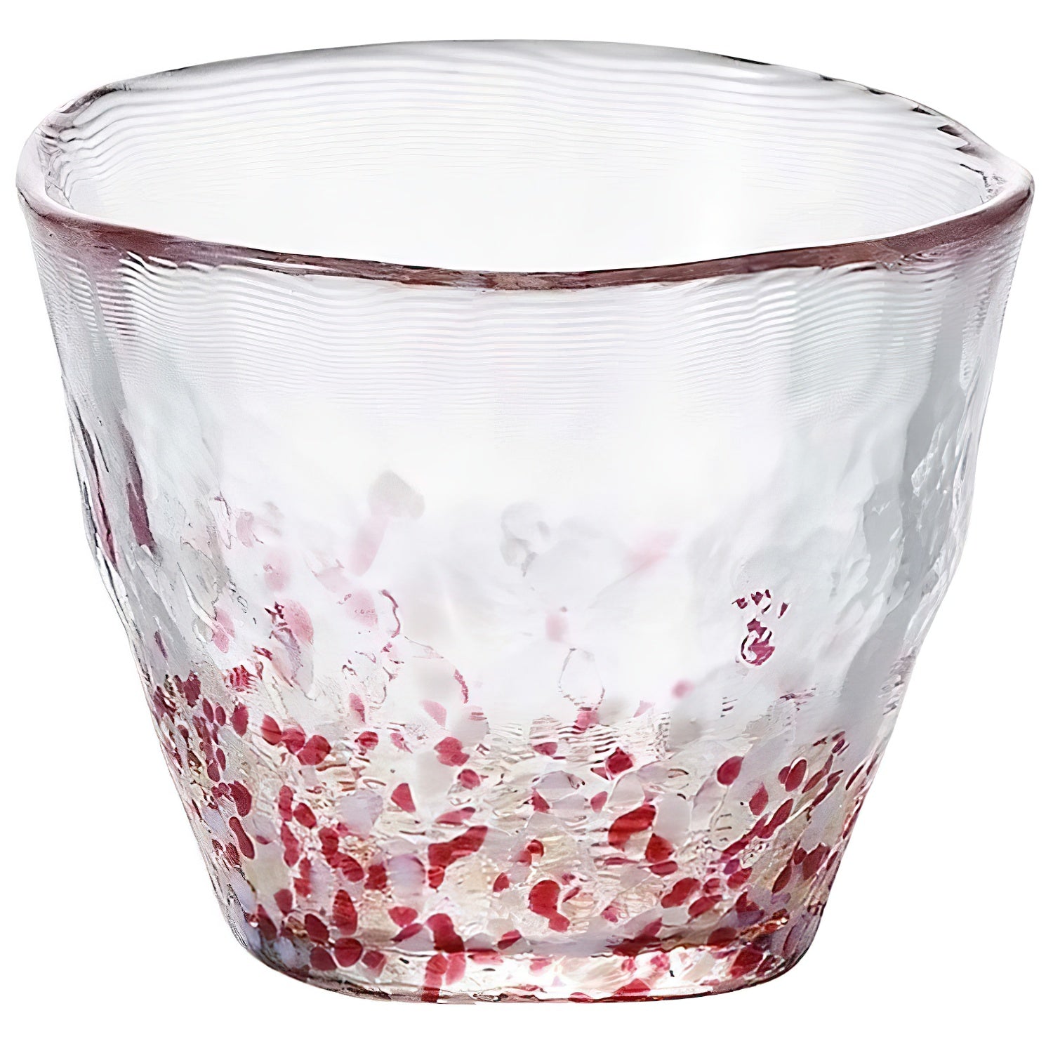 Aderia Tsugaru Vidro Soda Lime Glass - Japanese Handcrafted Floral Design Drinking Glasses Set of 6 - Perfect for Cocktails, Wine, Juice & Home Decor