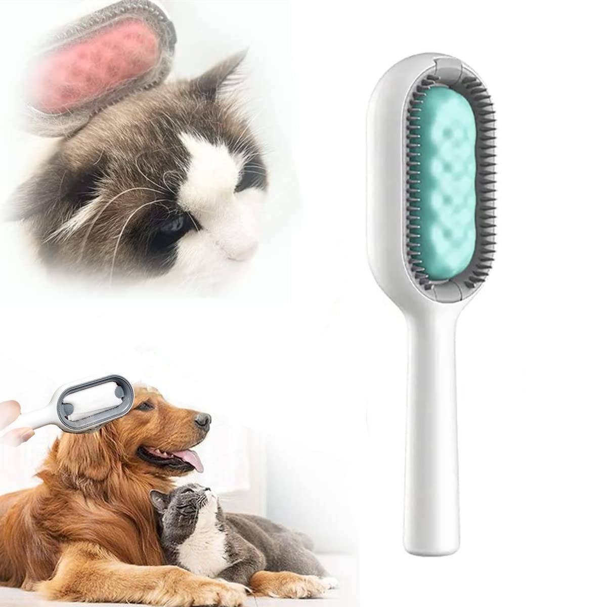 aMBayz 4-in-1 Pet Hair Remover Brush for Dogs & Cats - Reusable Grooming Tool for Home & Travel