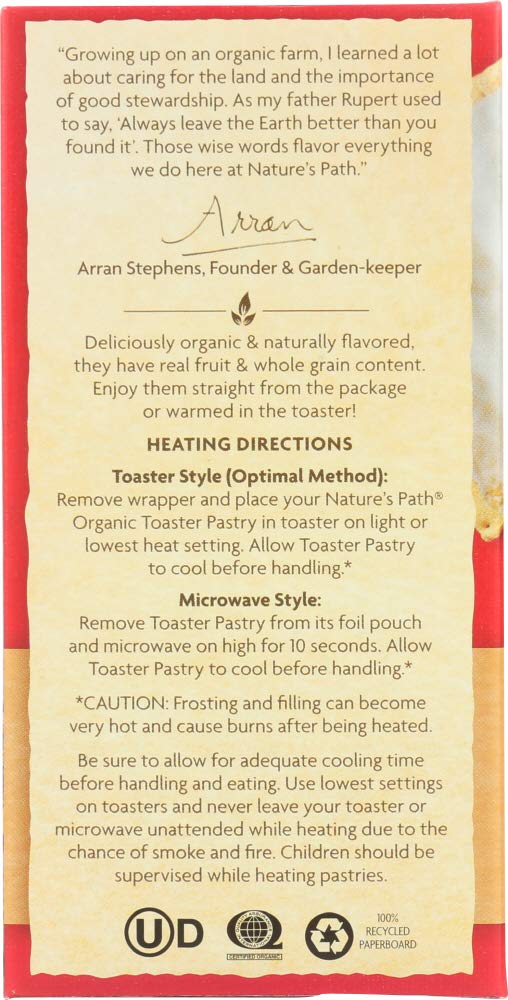 Nature's Path Toaster Pastries Frosted Strawberry - Organic Breakfast Pastry for Kids & Adults - Perfect for Quick Breakfast, Snacks, and On-the-Go Meals