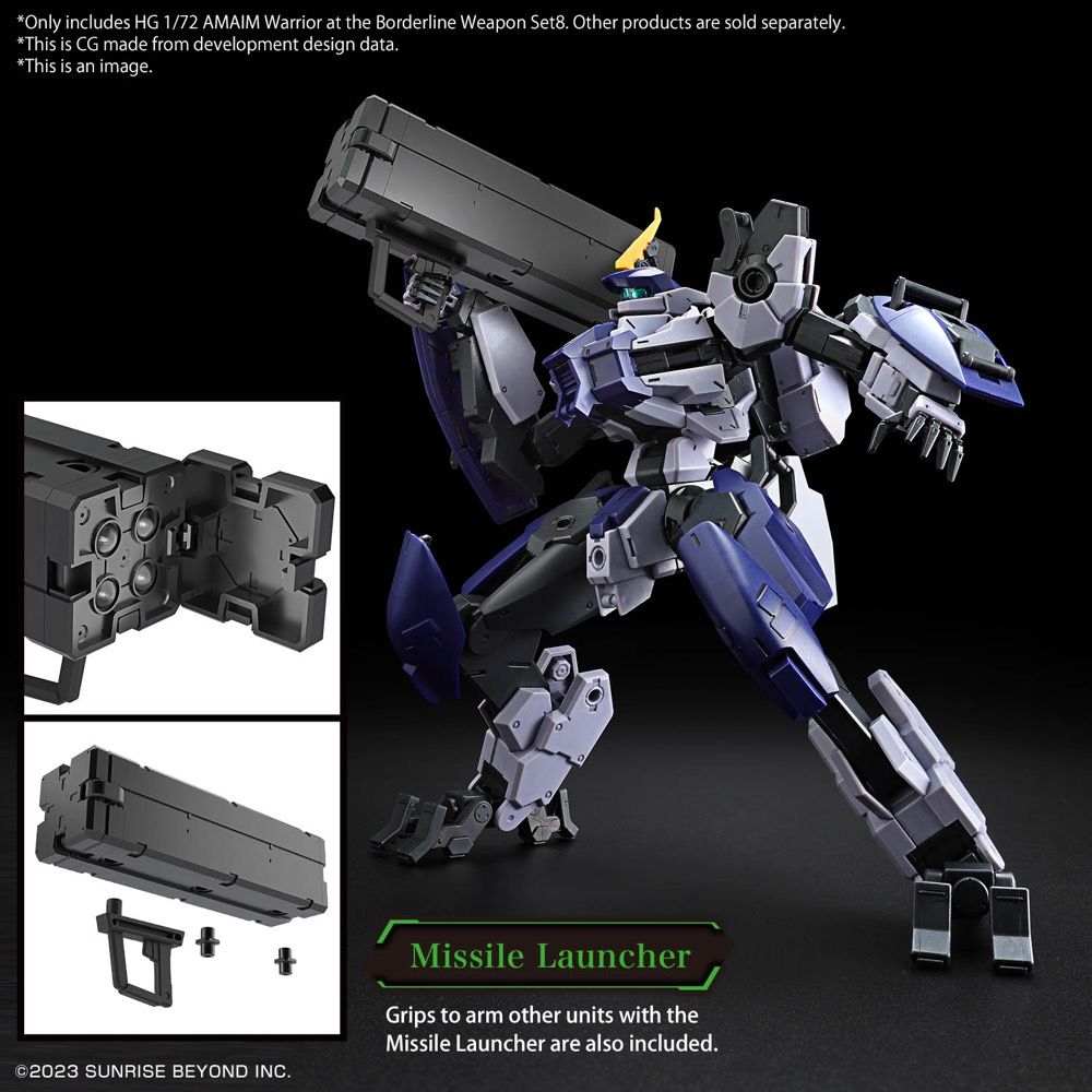 Bandai HG 1/72 Kyoukai Senki AMAIM Warrior at the Borderline Weapon Set 8 Model Kit - Perfect for Anime Fans & Collectors - Build & Display Your Mecha Collection