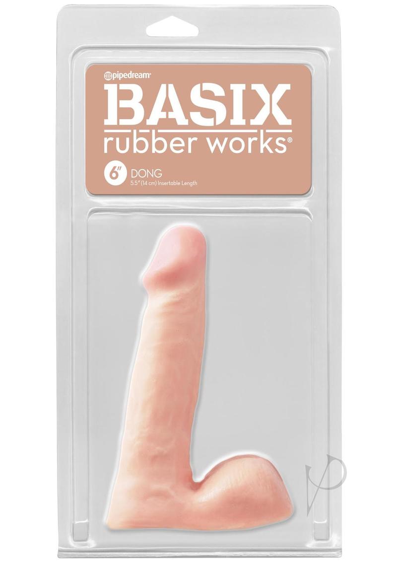 Basix Rubber Works 6 Inch Vanilla Dildo - Premium Silicone Adult Toy for Sensual Pleasure & Intimate Play - Perfect for Couples, Solo Use & BDSM Scenes