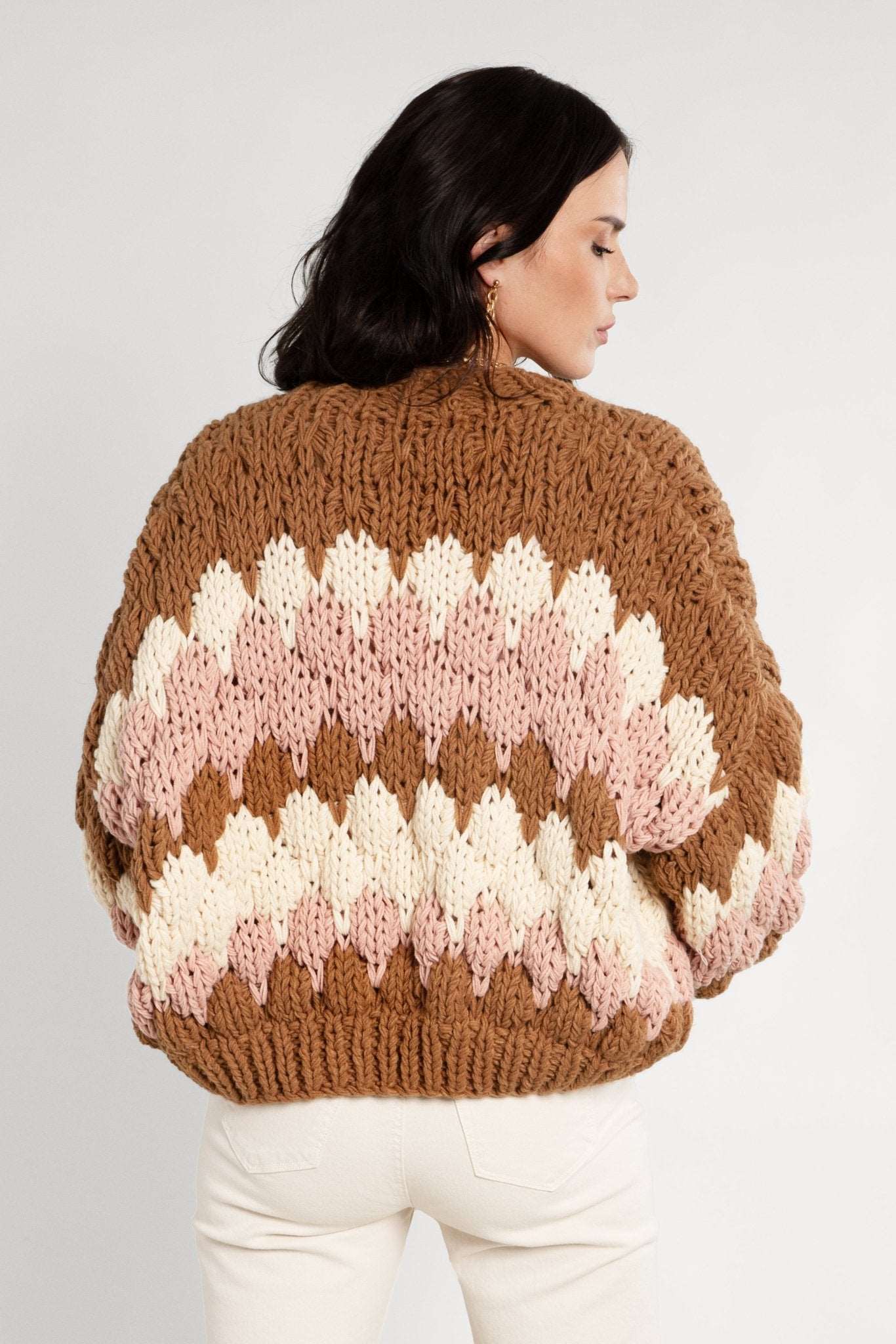 Chunky Knit Cropped Cardigan for Women - Cozy Oversized Sweater for Fall & Winter - Perfect for Layering, Casual Outfits, and Coffee Dates