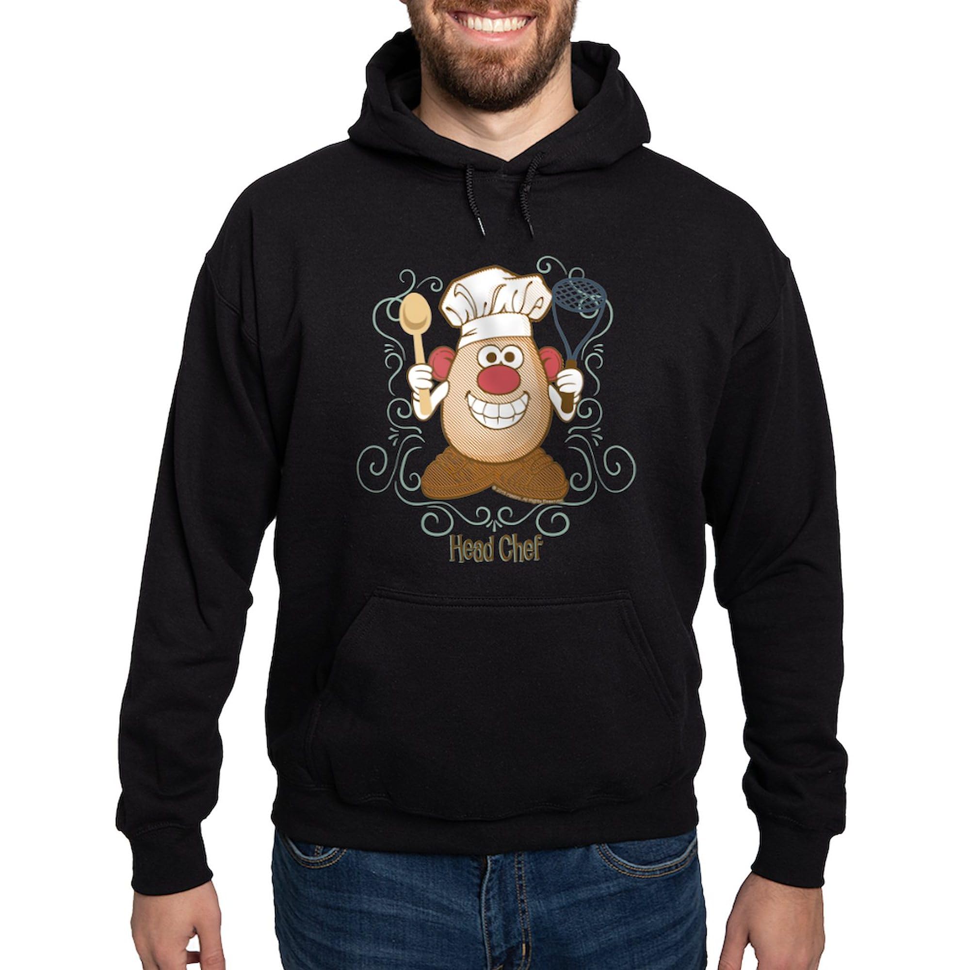 Mr. Potato Head Chef Hoodie for Men - Dark Regular Fit Pullover Sweatshirt | Comfortable Cotton Hooded Sweater for Cooking, BBQ, Restaurant Work & Casual Wear