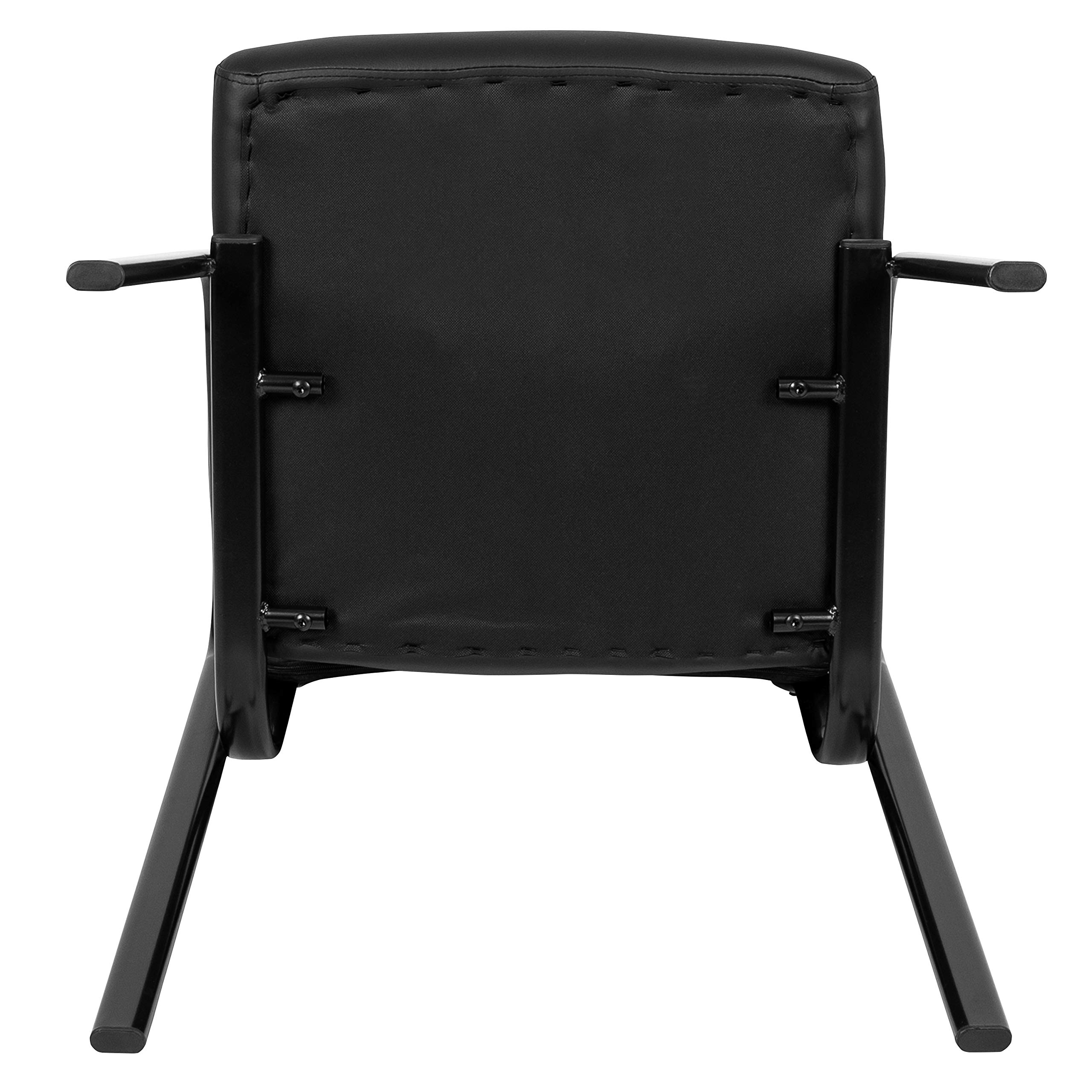 Premium Black LeatherSoft Executive Reception Chair - Ergonomic Guest Chair for Office, Lobby & Waiting Room - Comfortable Seating for Visitors & Clients
