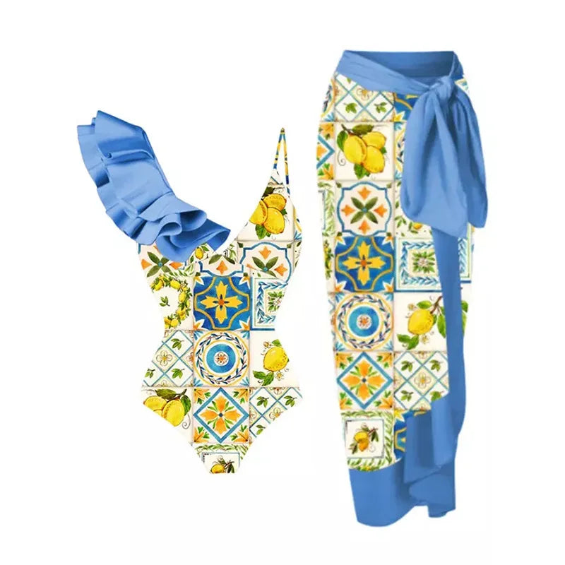 2023 Sexy Fashion One Piece Swimsuit - 3D Flower Print Women's Monokini Bathing Suit for Summer Beach Vacation, Pool Party & Tropical Getaway