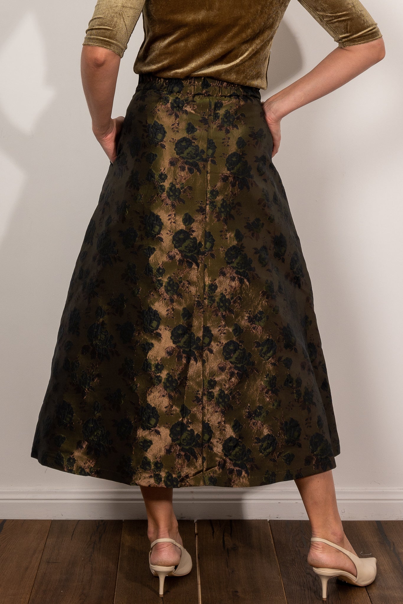 M.A. Dainty Parted Skirt - Women's Fashion Flowy Midi Skirt for Casual Wear, Office & Date Night Outfits