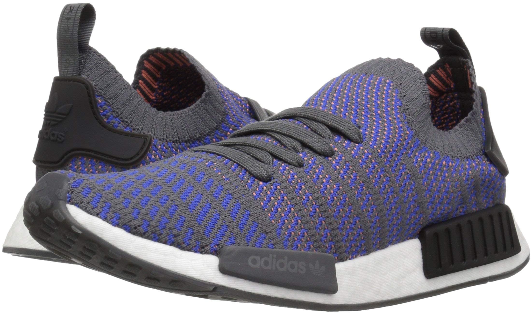 adidas Originals Men's NMD_R1 STLT Primeknit Running Shoes - Hi-Res Blue/Black/Chalk Coral - Size 7.5 | Lightweight & Breathable for Running, Gym Workouts & Casual Wear