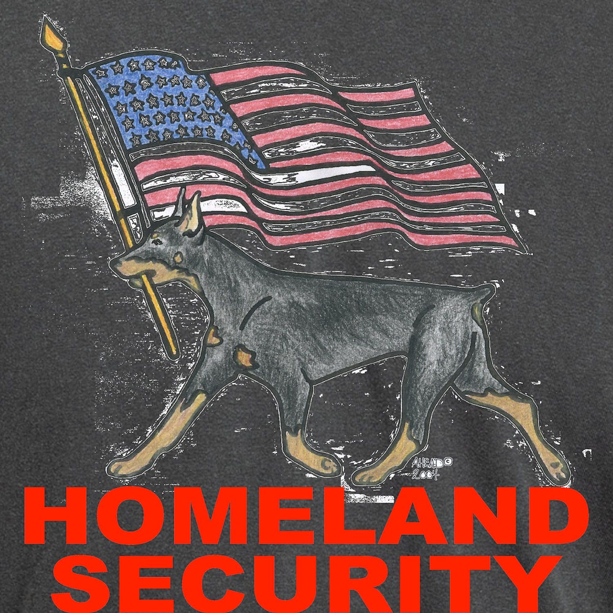 Doberman Homeland Security T-Shirt for Men - Comfort Colors® Soft Cotton Tee - Perfect for Dog Lovers, Security Professionals & Patriotic Gifts