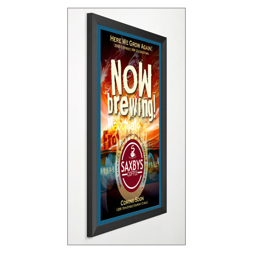16x24 Euro Style Slide-In Picture Frame with 1 Wide Matboard - Premium Designer Poster Frame for Wall Art, Photos, and Prints - Perfect for Living Room, Bedroom, and Office Decor