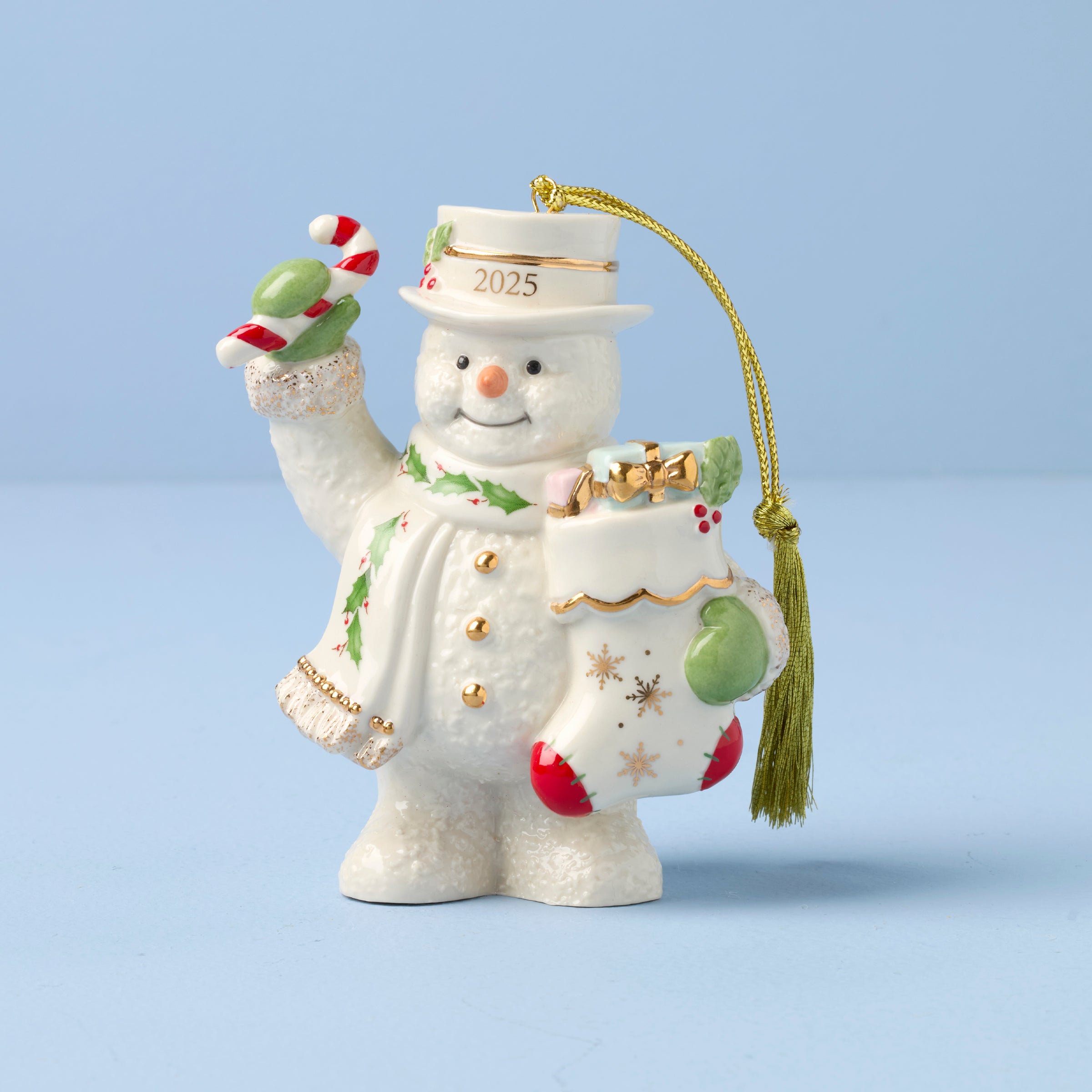 2025 Snowman with Stocking Christmas Ornament - Festive Holiday Decor for Tree, Gift, and Home Decoration