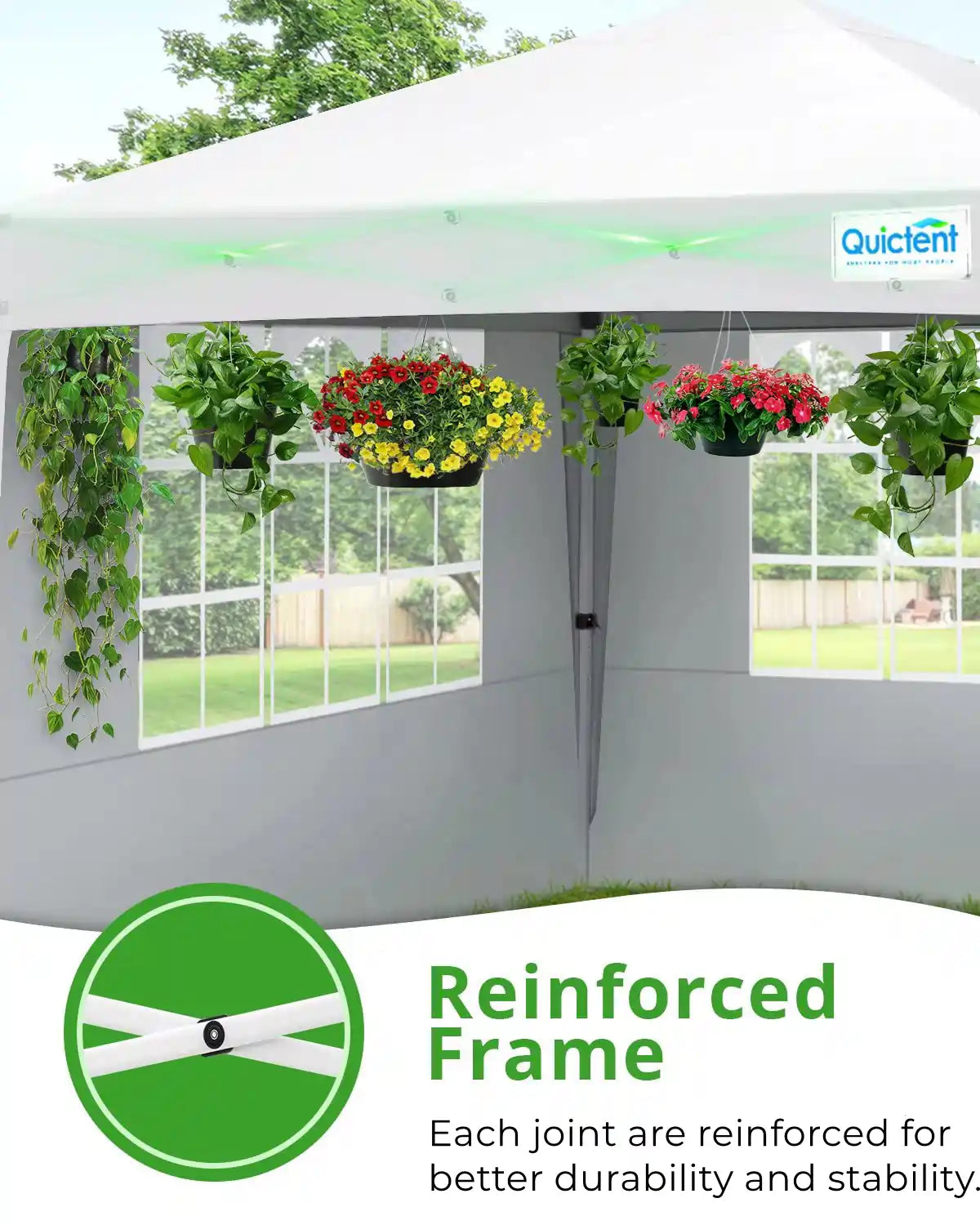 10'x10' Upgraded Pop Up Canopy Tent with Sidewalls - Waterproof Outdoor Shelter for Camping, Beach, Picnics & Backyard Parties