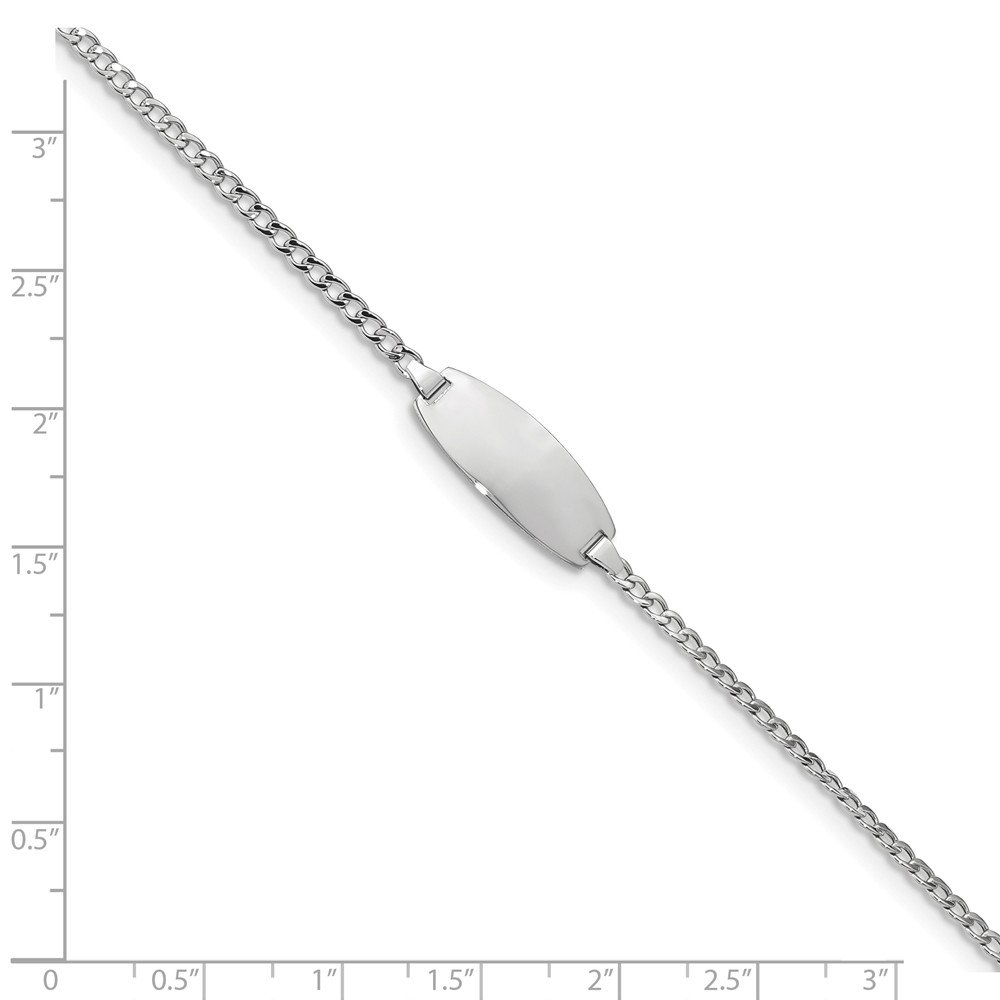 Sonia Jewels 14K White Gold Oval ID Semi-Solid Cuban Curb Chain Bracelet 8mm - Elegant Jewelry for Women, Perfect Gift for Birthday, Anniversary & Special Occasions