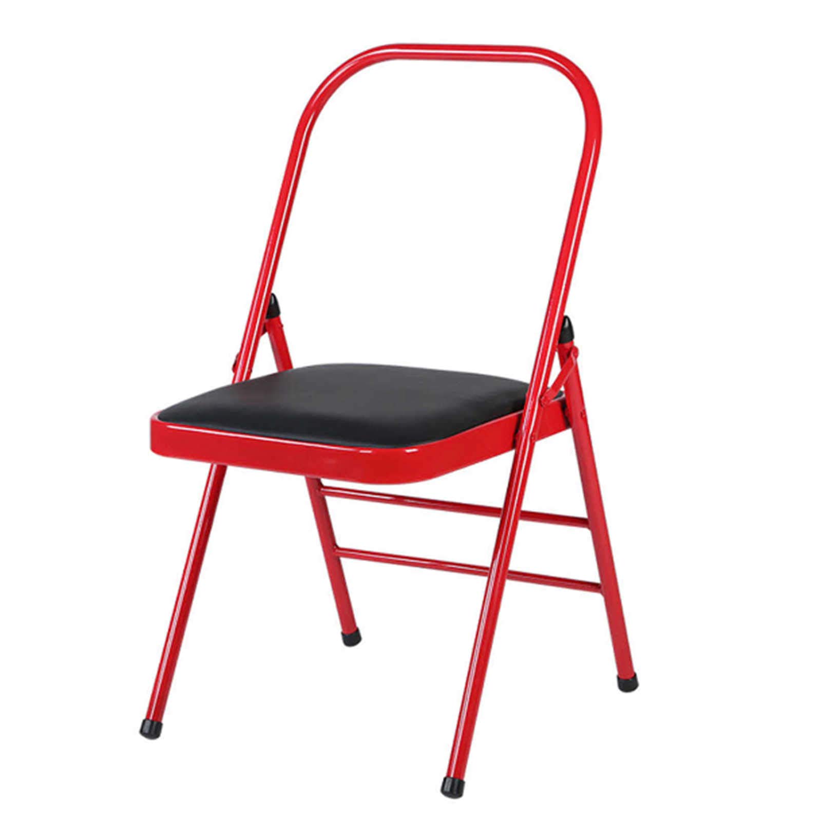 Foldable Backless Yoga Stool - Portable Yoga Chair for Meditation & Stretching | Multifunctional Fitness Stool for Home, Studio & Gym Use | Supports Yoga Poses, Pilates & Workouts (Red/Black)