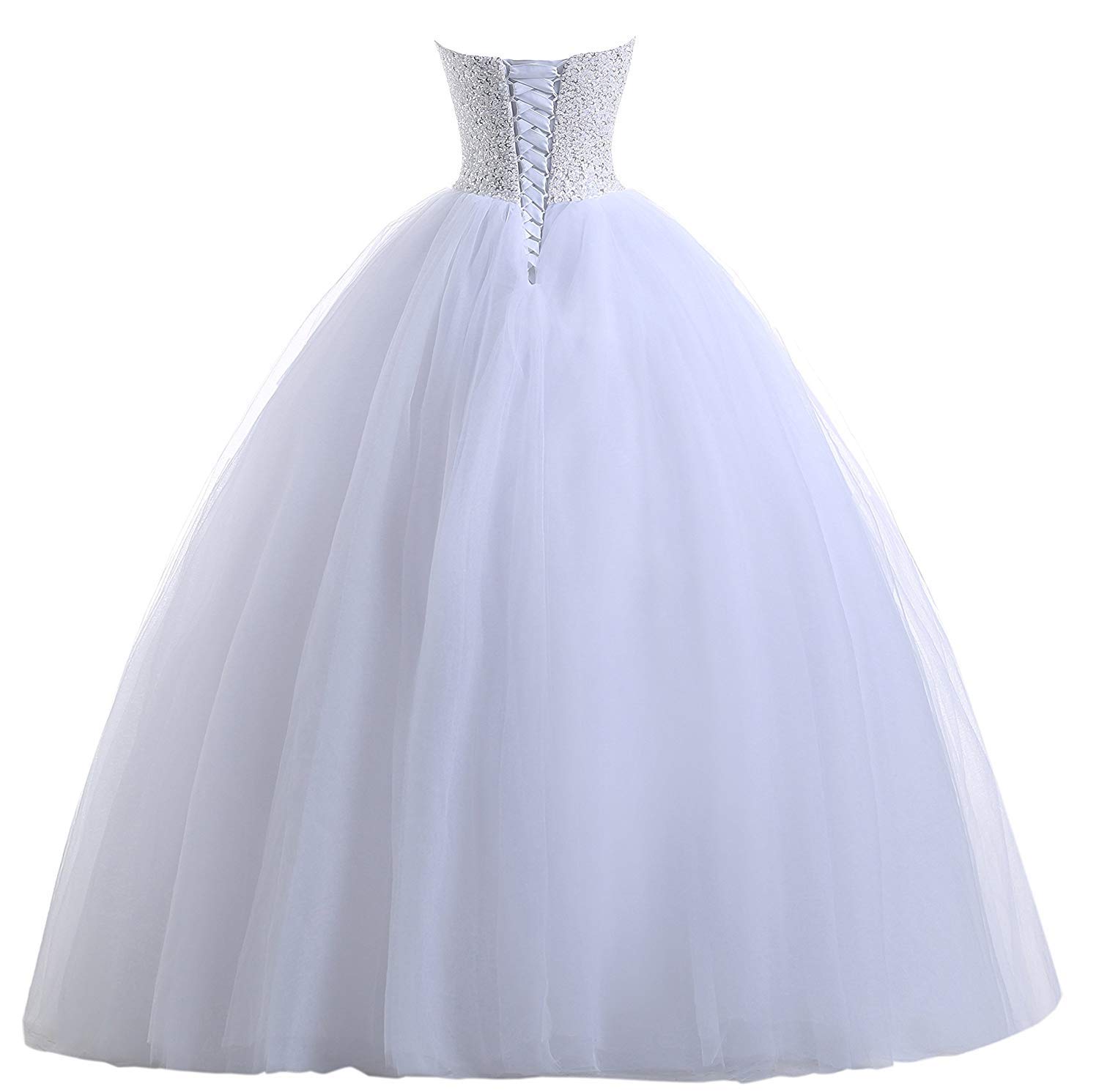 Elegant Sweetheart Neckline Tulle Beaded Ball Gown Wedding Dress for Bride - Perfect for Bridal Ceremony, Formal Events & Special Occasions
