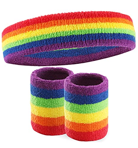 Sweatbands + Wristbands Set - Rainbow