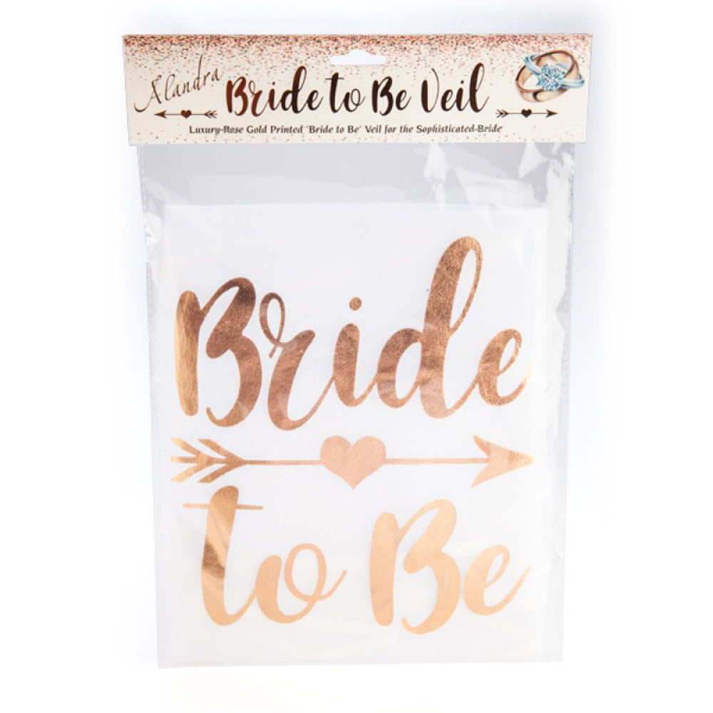 Elegant Rose Gold Printed Bridal Veil for Wedding Ceremony - Perfect for Bride to Be & Photo Shoots