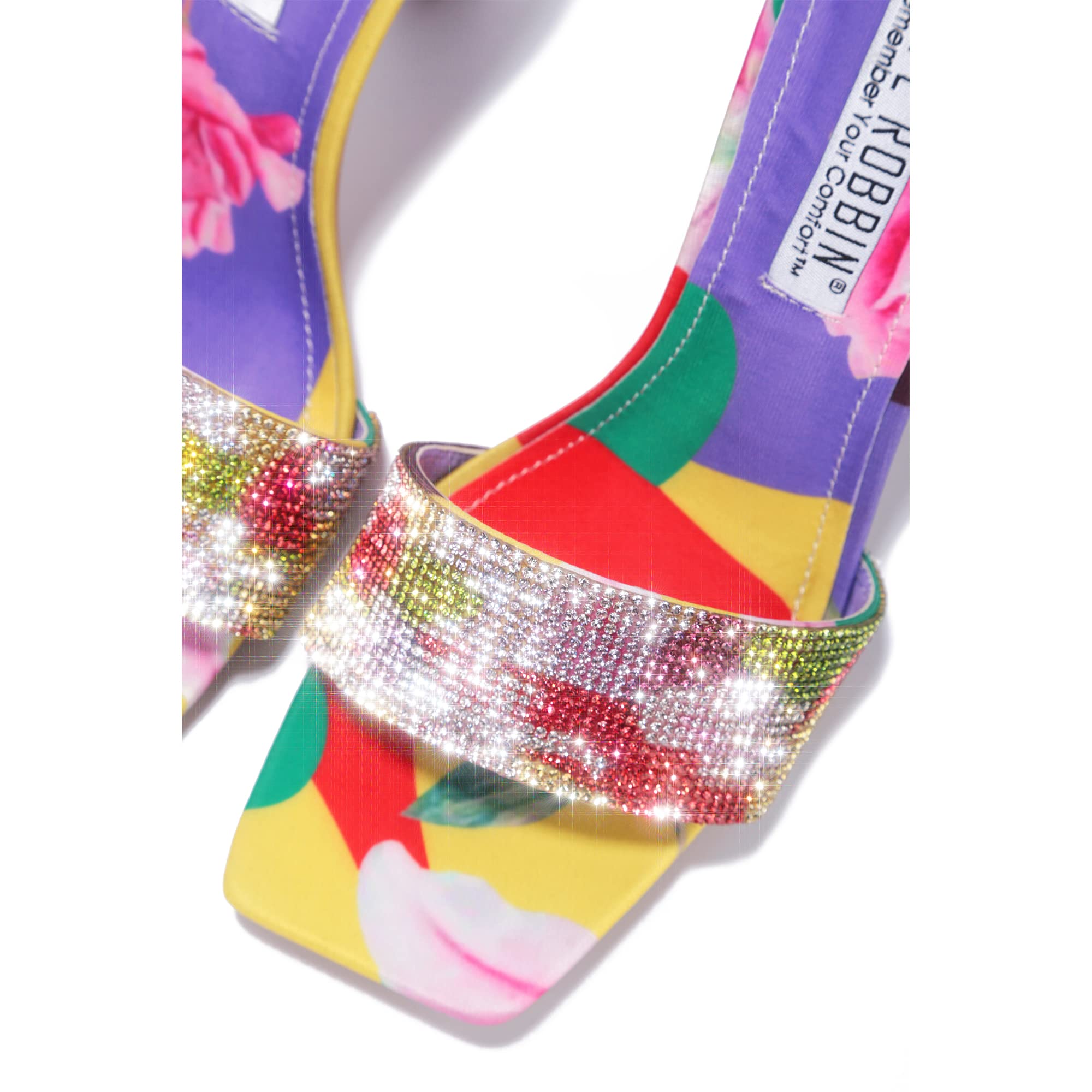 **Cape Robbin Hollymood Sexy Stiletto High Heels for Women - Square Open Toe Rhinestone Sandals, Purple Size 10 | Perfect for Parties, Weddings & Evening Events**