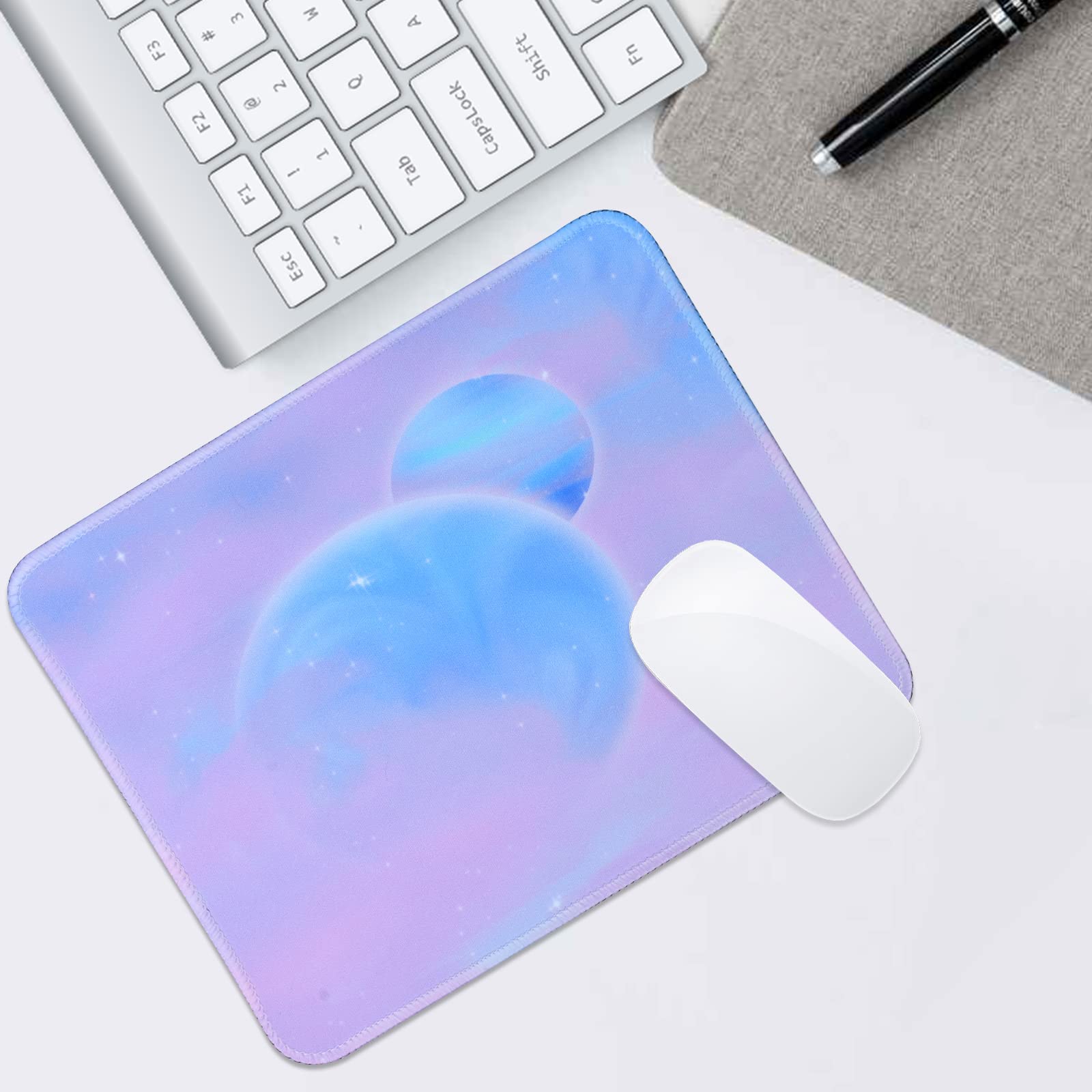 10.2x8.2 Inch Waterproof Non-Slip Mouse Pad with Stitched Edges - Purple Gaming & Office Desk Mat for Computer, Laptop, Keyboard - Perfect for Home, Work & PC Gaming Setup