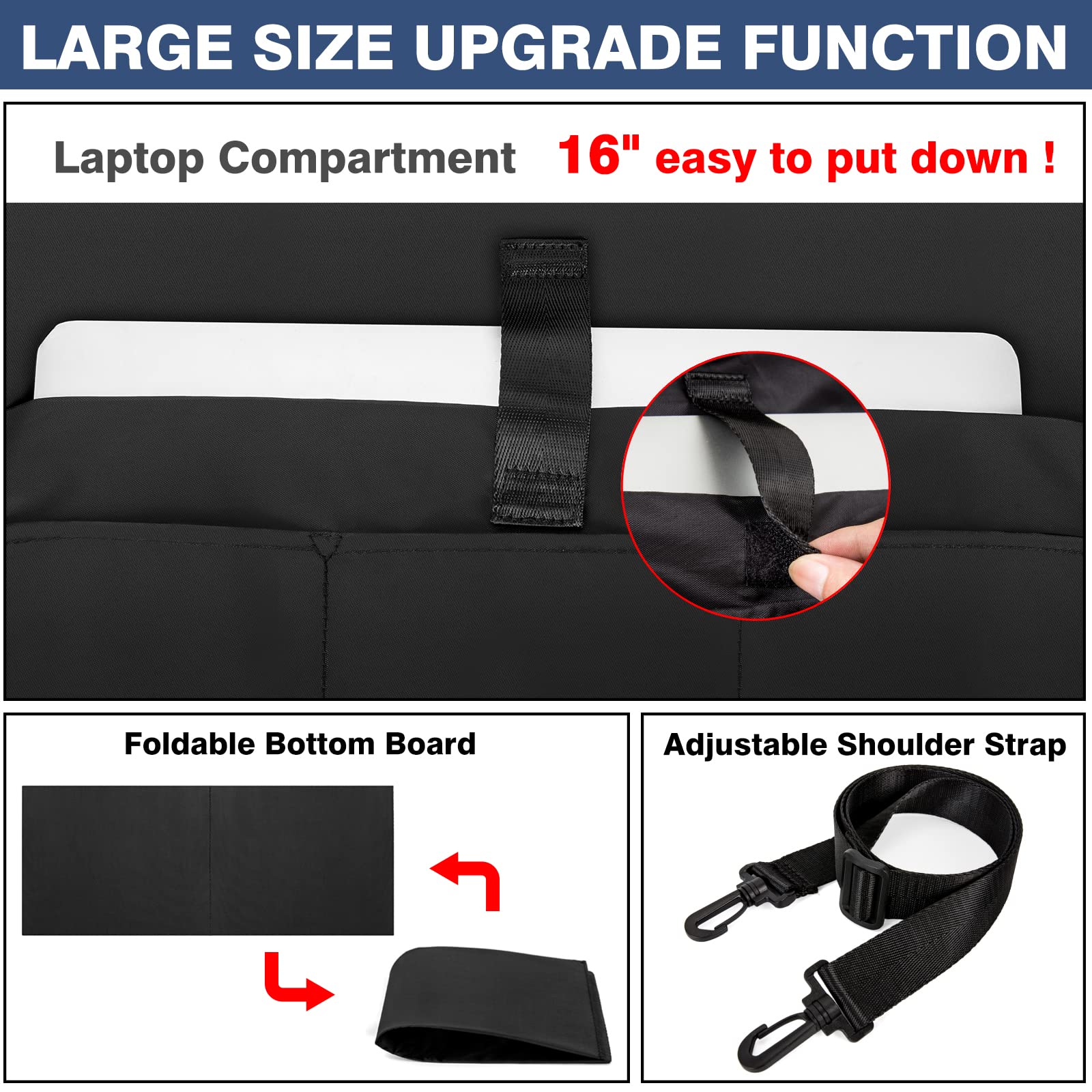 IBFUN 14/24 Pocket Zip Top Utility Tote Bag for Teachers & Working Women - Office & School Essentials