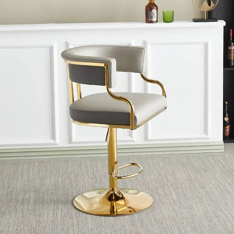Adjustable Swivel Leather Bar Stools for Kitchen Counter - Comfortable & Durable Bar Height Stools for Home, Restaurant & Cafe Use