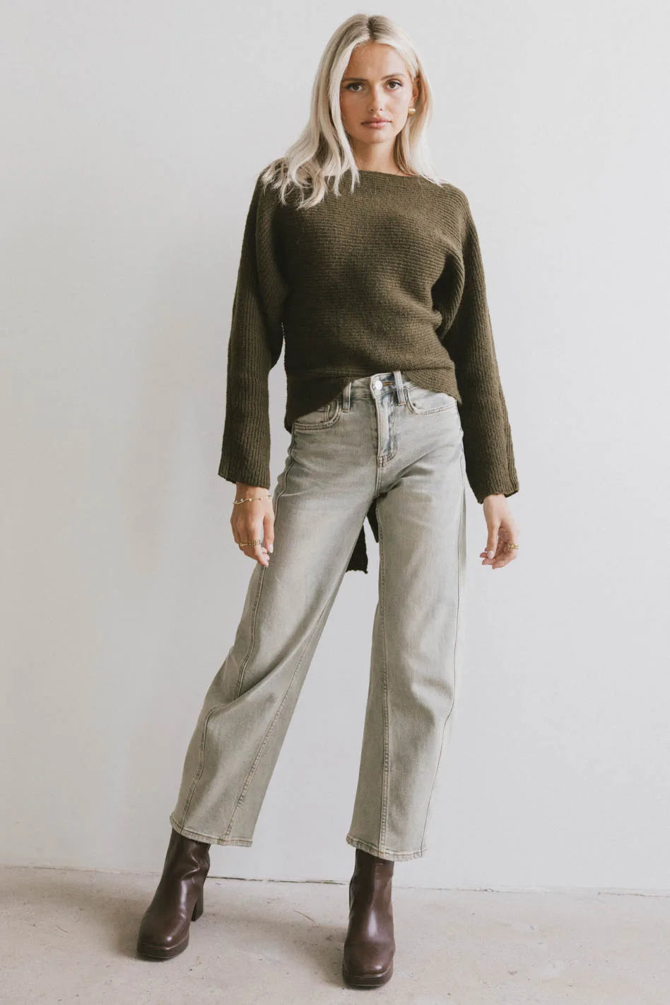 Azura Knit Sweater Women's Green Pullover | Soft Comfortable Winter Casual Wear | Perfect for Office, Date Night & Weekend Outings