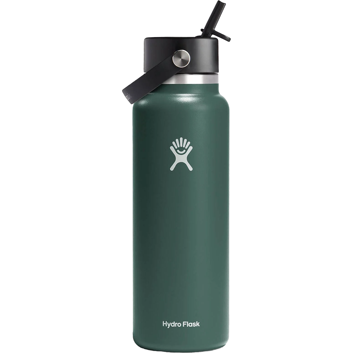 40 oz Wide Mouth Water Bottle with Flex Straw Cap - Insulated Stainless Steel Tumbler for Gym, Hiking & Outdoor Activities
