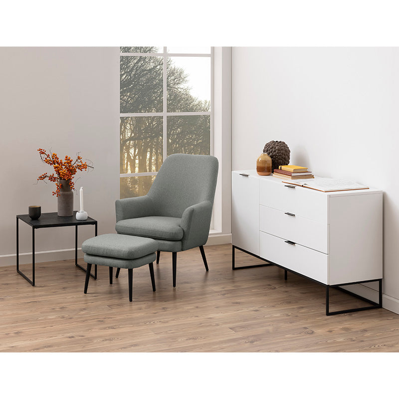 SVANA White Sideboard Buffet Cabinet - 134cm Modern Storage Console Table for Dining Room, Living Room & Entryway Organization