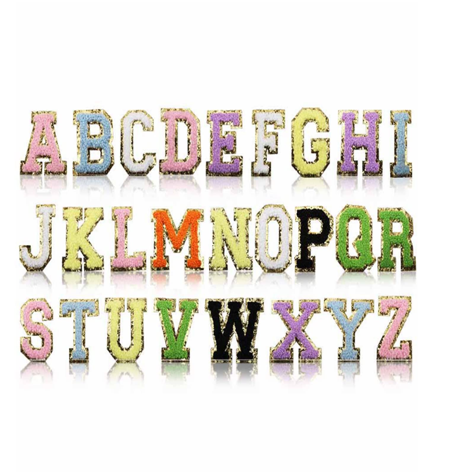 26 Letters Embroidered Iron On/Sew On Patches - DIY Clothing Applique for Jackets, Vests, Backpacks, Hats & Jeans - Cute Alphabet Patches for Dog Harness & Accessories Decor - Perfect for Customizing Outfits & Gifts