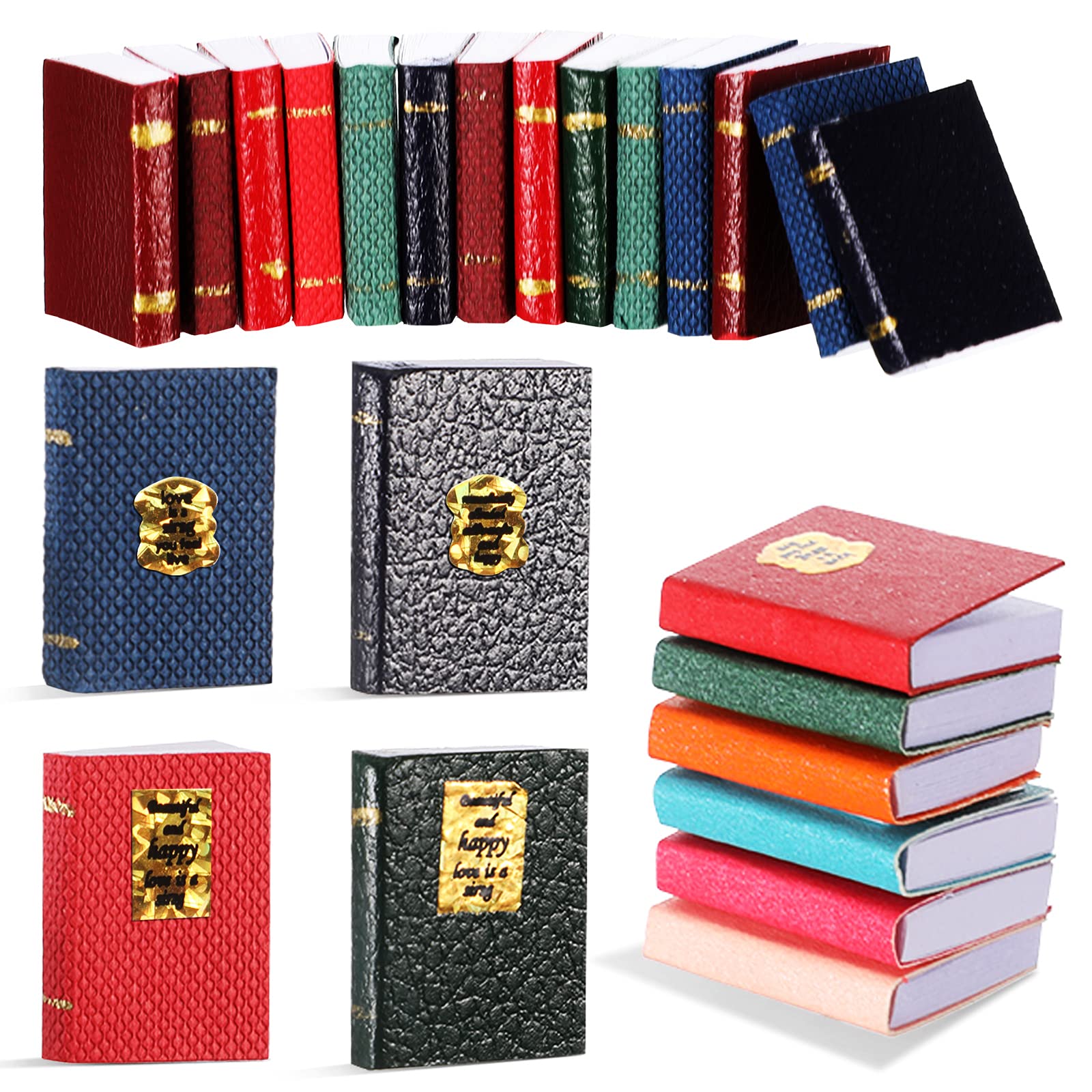 1:12 Scale Miniature Dollhouse Books - 30pcs Assorted Tiny Books for Dollhouse Accessories, DIY Crafts, and Model Scenes | Perfect for Boys, Girls, and Valentine's Gifts (Colorful Style) | Great for Dollhouse Decor, School Projects, and Creative Play