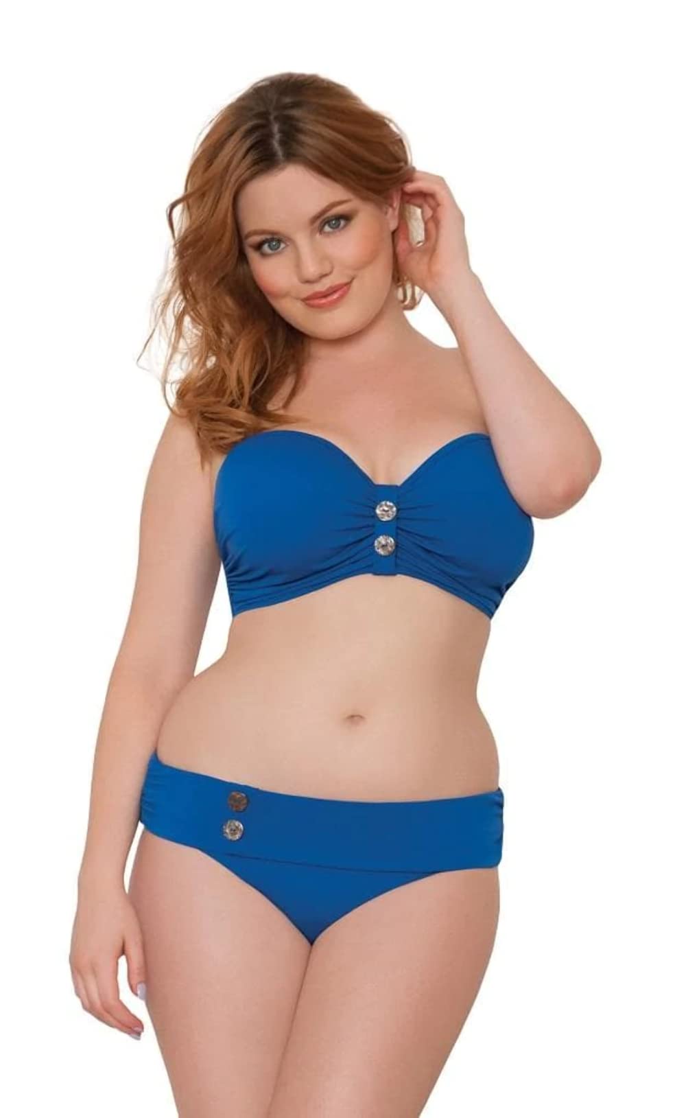 Curvy Kate Women's Luau Love Bandeau Bikini Top - Supportive Swimwear for Plus Size Women, Perfect for Beach Vacations & Pool Parties
